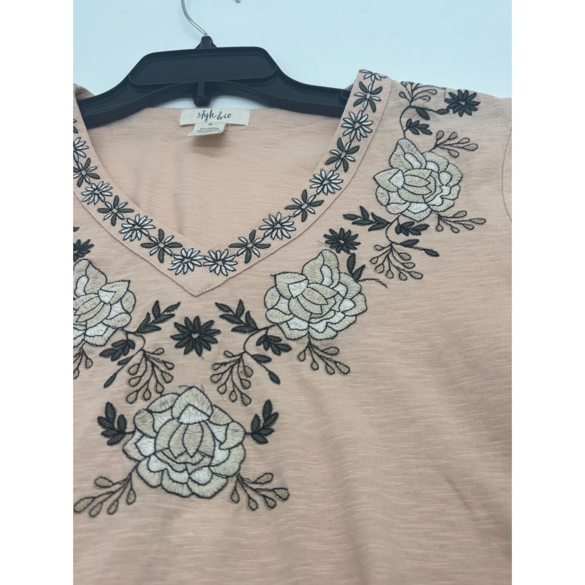 Style & Co Style & Co Womens Embroidered Bell Sleeve Top, Blush, Sz. M Size M / US 6-8 / IT 42-44 - 5 Thumbnail