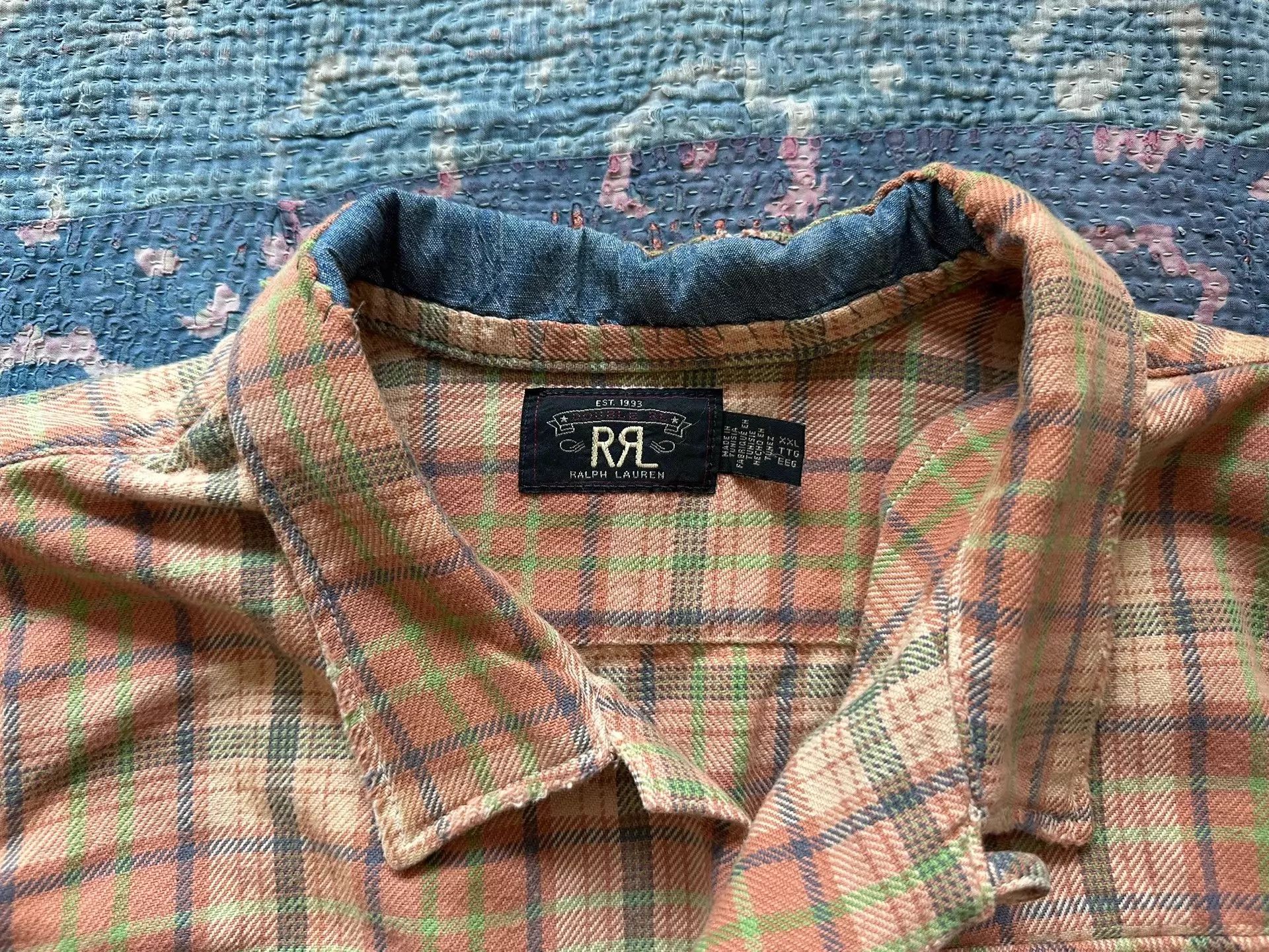RRL Ralph Lauren RRL Patched Distressed Plaid Shirt XXL Heavyweight Size US XXL / EU 58 / 5 - 3 Thumbnail