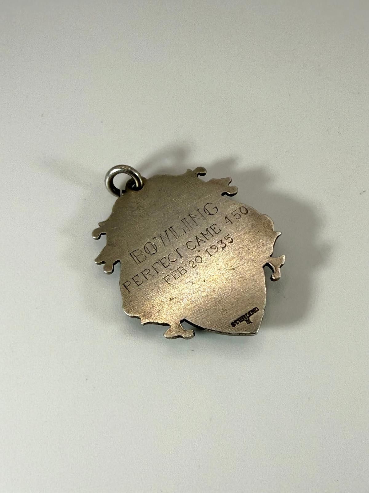 Vintage 30's Sterling Silver Bowling W T Rodgers Bowling Pendant Size ONE SIZE - 2 Thumbnail