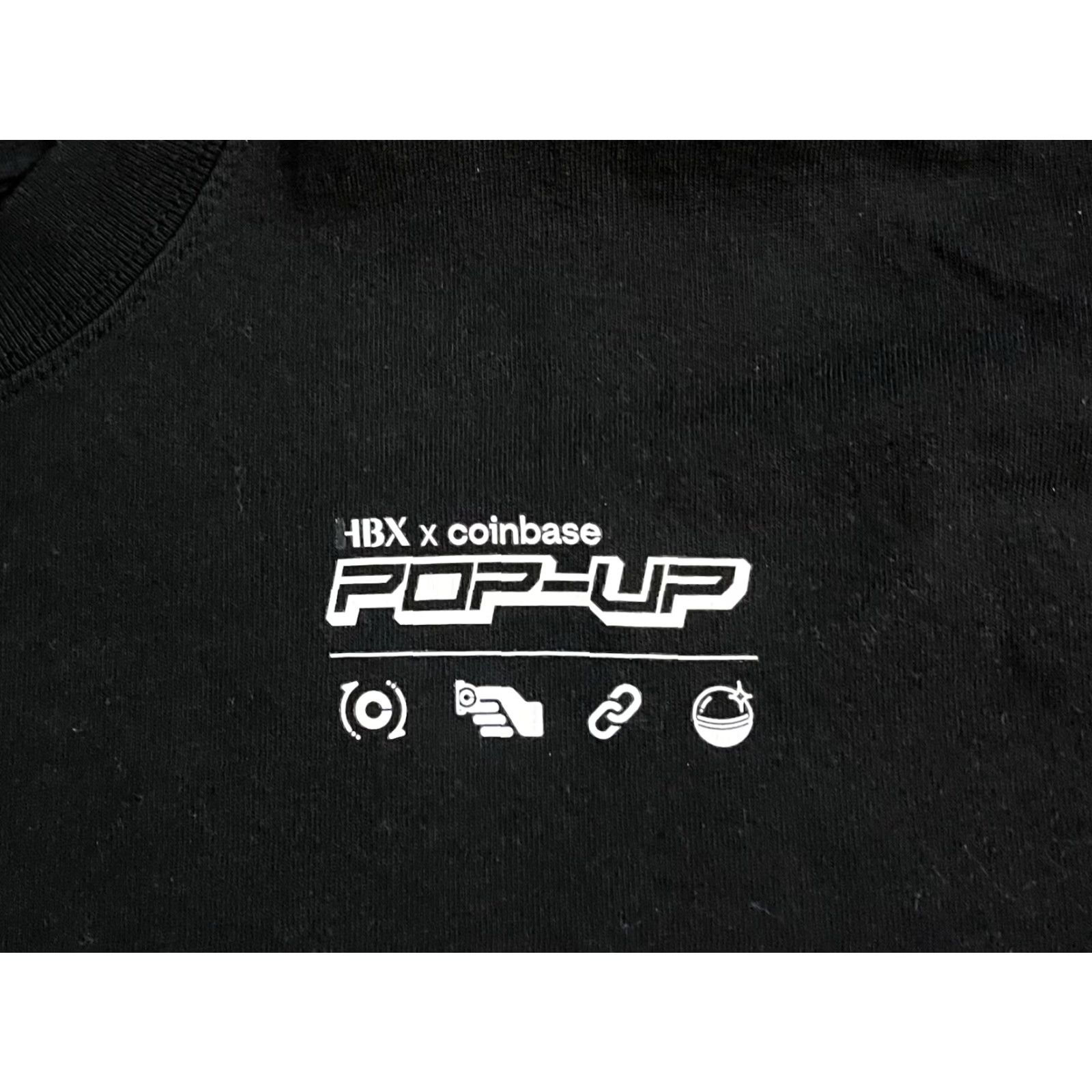 Vintage HBX x Coinbase Pop Up NYC Gashapon Shirt Men’s Large Black Graphic Print Cotton Crew Neck Short Sleeve Logo HBX T-Shirt City Hipster 2020s Mens Size US L / EU 52-54 / 3 - 4 Thumbnail