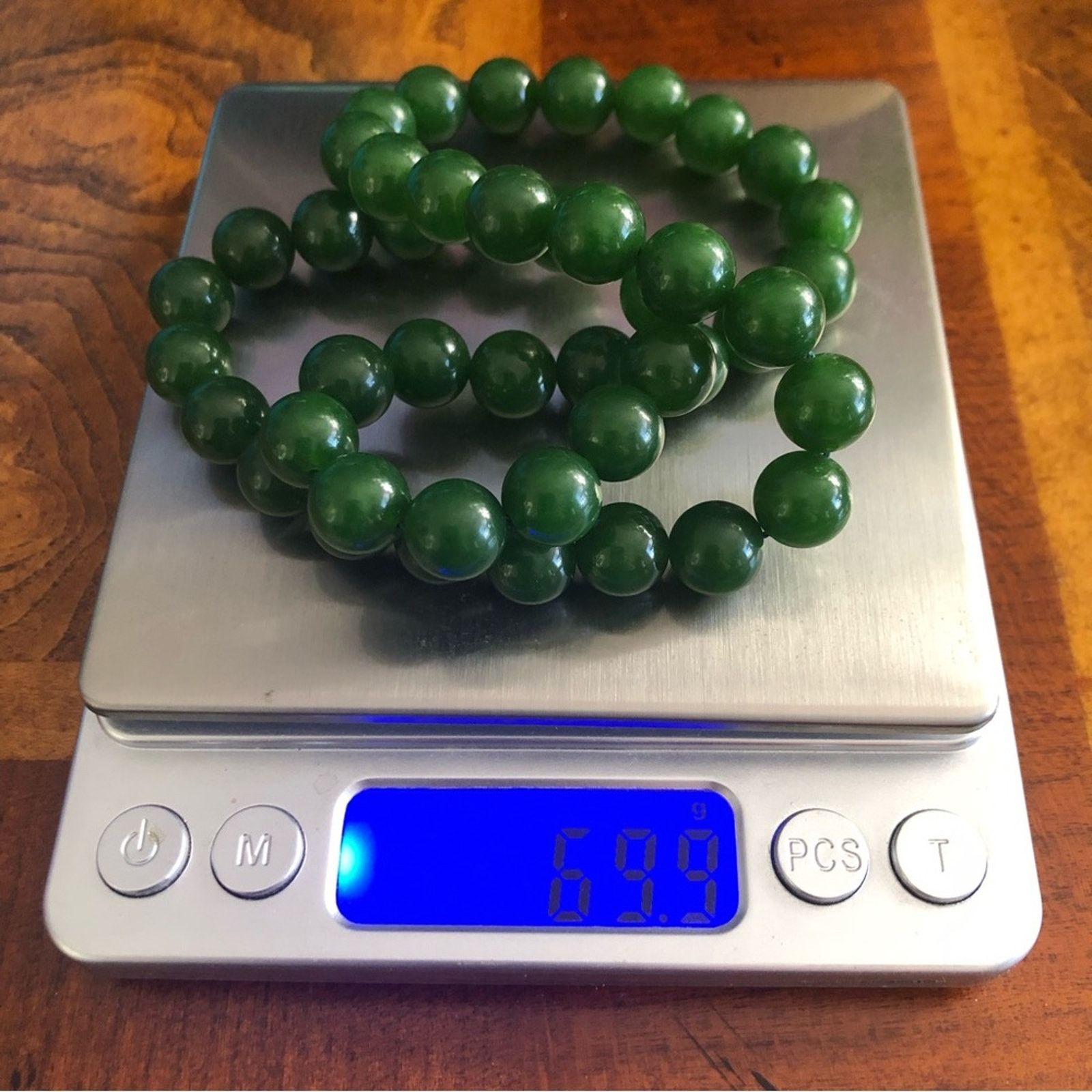 Handmade Genuine nephrite jade 10mm round bead necklace Size ONE SIZE - 12 Thumbnail
