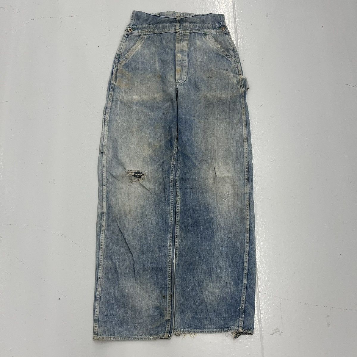 Other Vintage 40s Jack Rabbit WW2 Sanforized Denim Overalls 30x30 Size US 30 / EU 46 - 4 Thumbnail