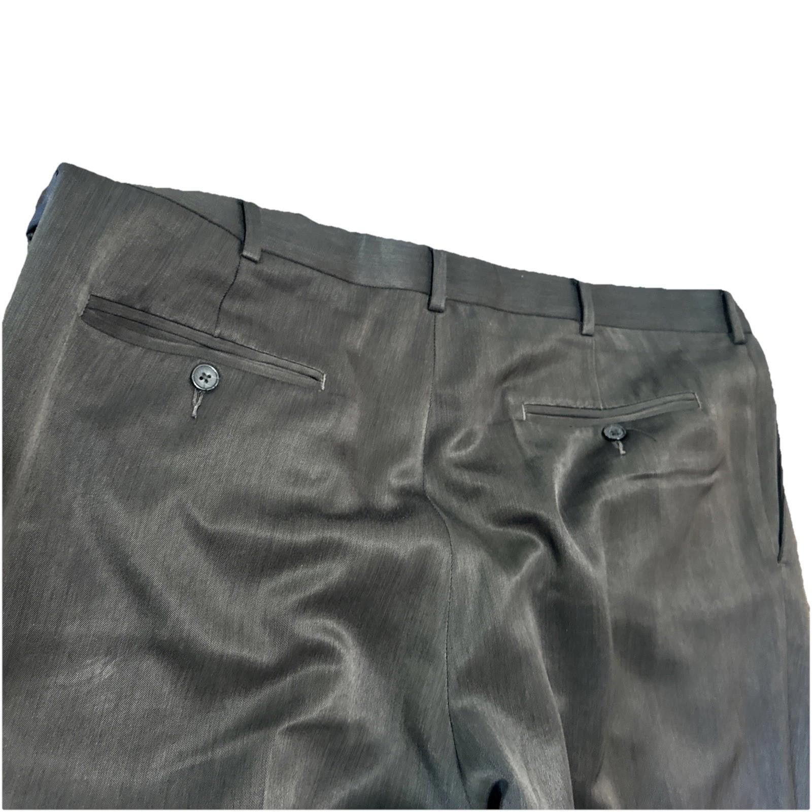 Designer Perry Ellis Portfolio Mens Slacks Dress Pants Gray 40x30 Size US 40 / EU 56 - 7 Thumbnail