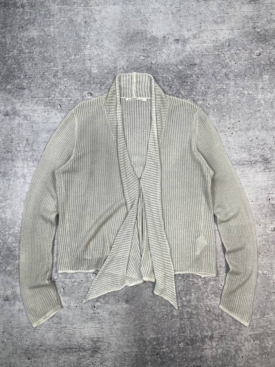 Vintage Vintage Nile Atelier Linen Mesh Knit Cardigan Sweater Y2K Size L / US 10 / IT 46 - 1 Thumbnail