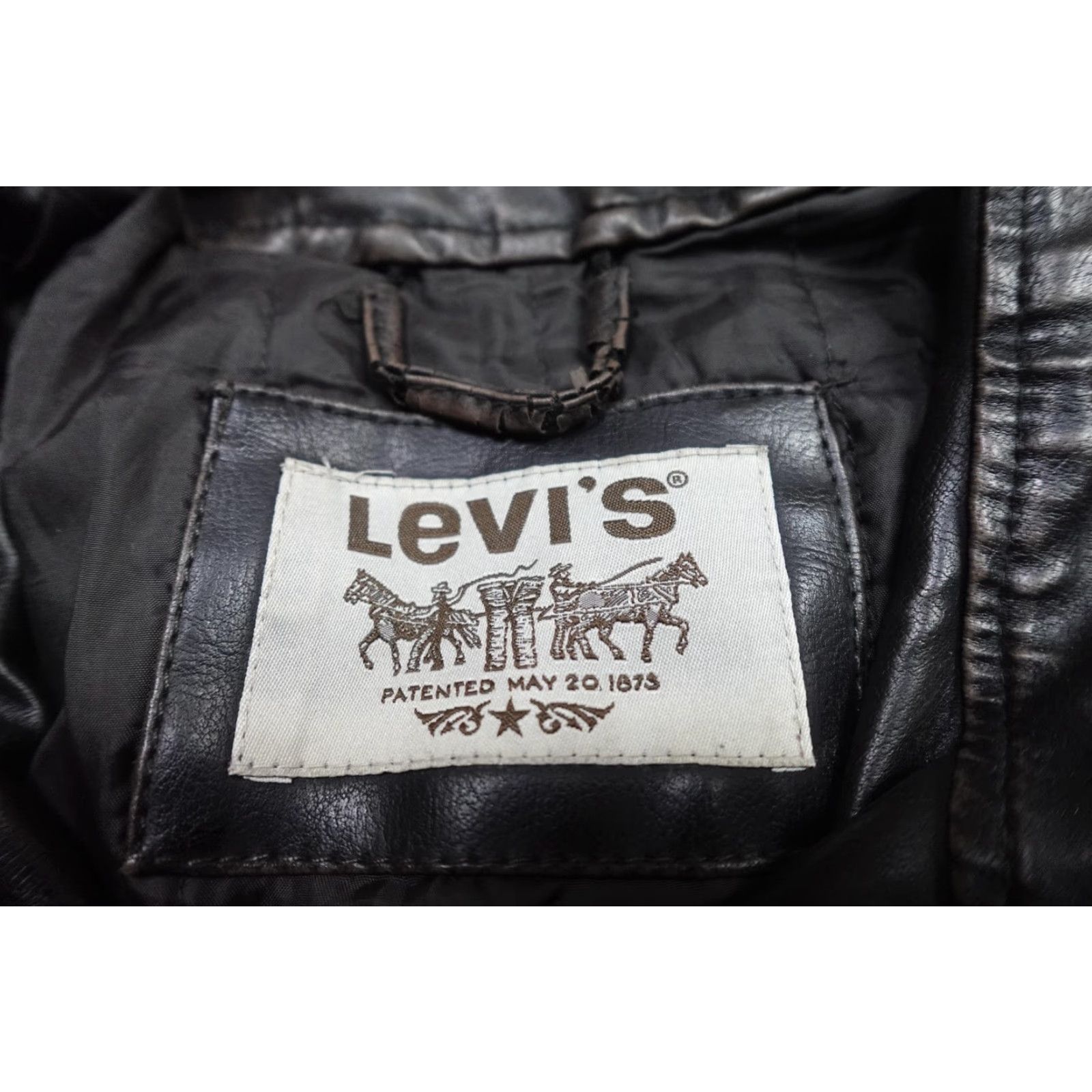 Levi's Levi's Faux Leather Jacket Mens Large Black Moto Full Zip Pockets Chin Strap Strap Tightened Chest Pockets Zipper Logo Vintage? Size US L / EU 52-54 / 3 - 2 Thumbnail