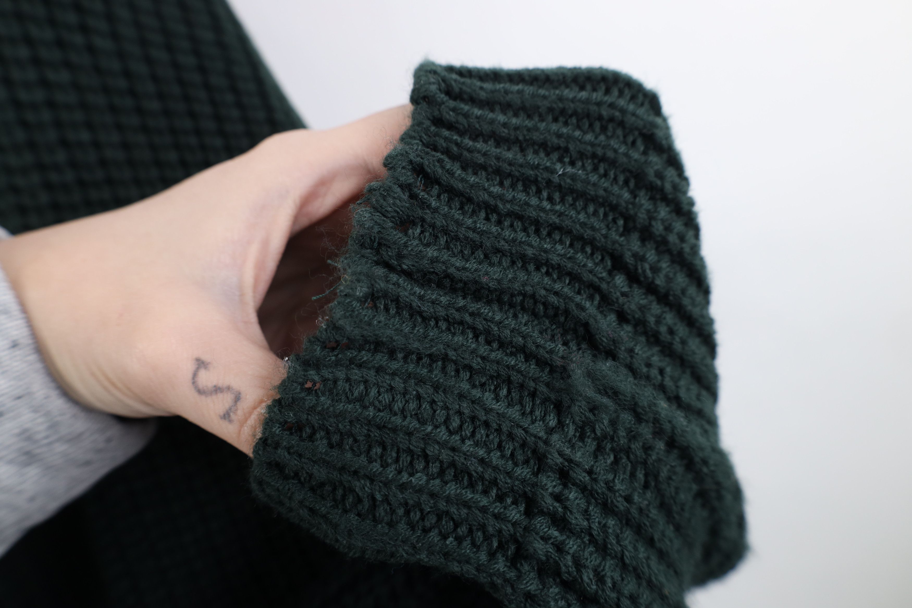 Vintage Vintage 90s Streetwear Ribbed Knit Sweater Dark Green Size US L / EU 52-54 / 3 - 7 Thumbnail