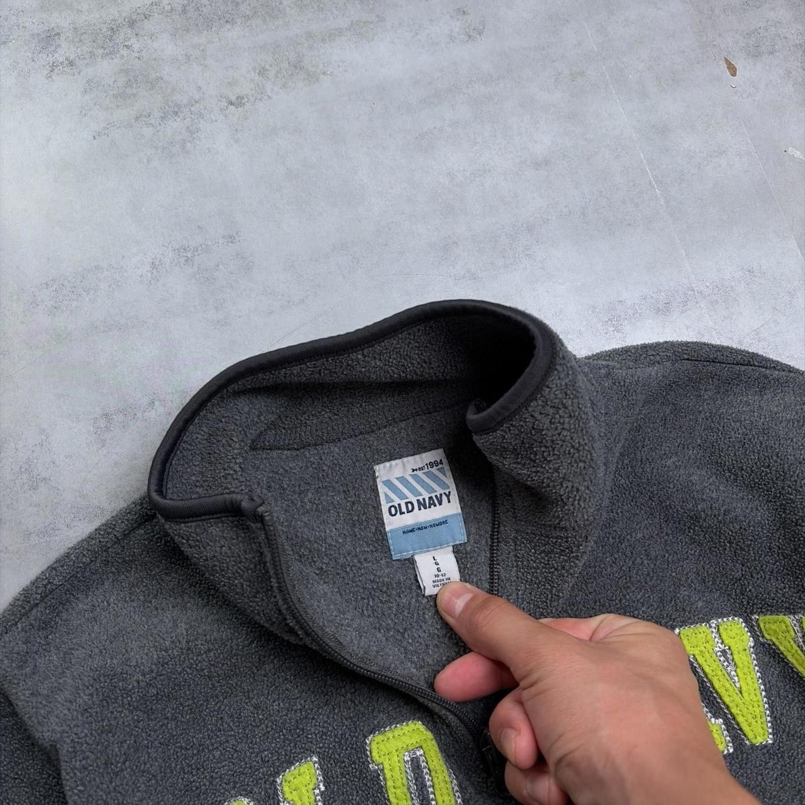 Old Navy Y2K Grey Old Navy Grunge Skater Fleece Quarter Zip Sweater Size M / US 6-8 / IT 42-44 - 6 Thumbnail