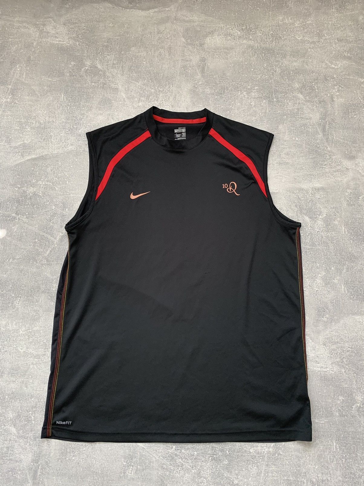 Nike × Vintage Nike Rare Ronaldinho 10 R, Vest Training Top Nikefit Black Size US L / EU 52-54 / 3 - 1 Thumbnail