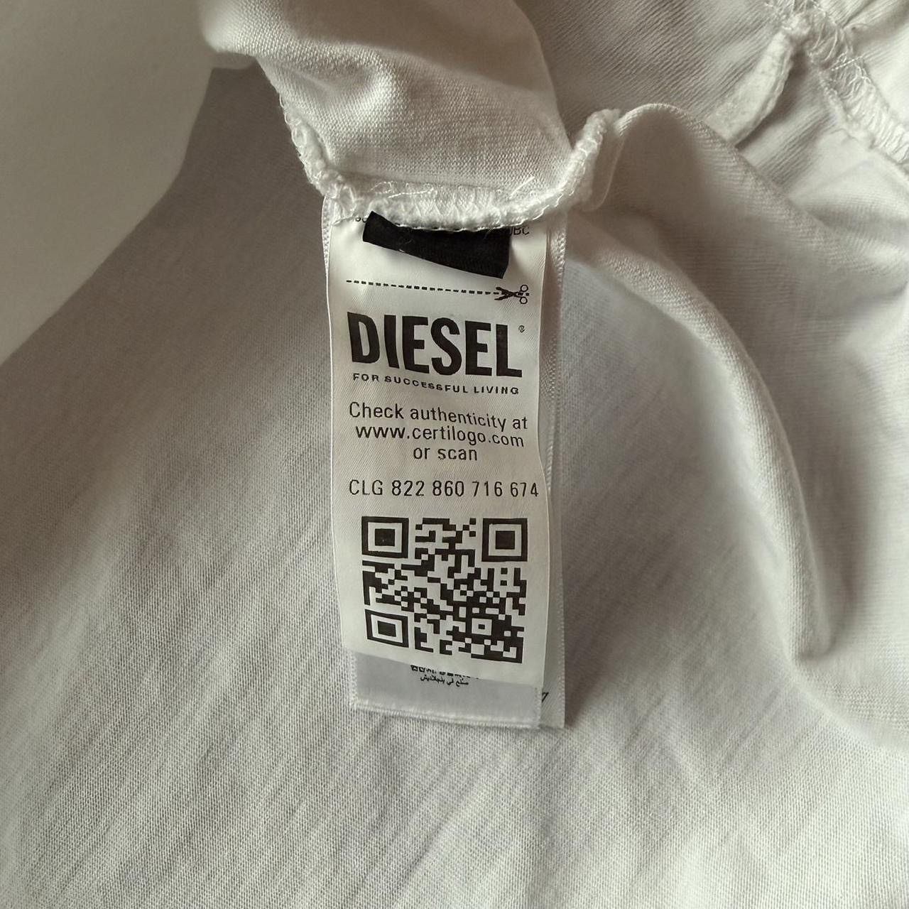 Diesel Diesel White T Shirt w/ Off White Logo Design Size US M / EU 48-50 / 2 - 6 Thumbnail