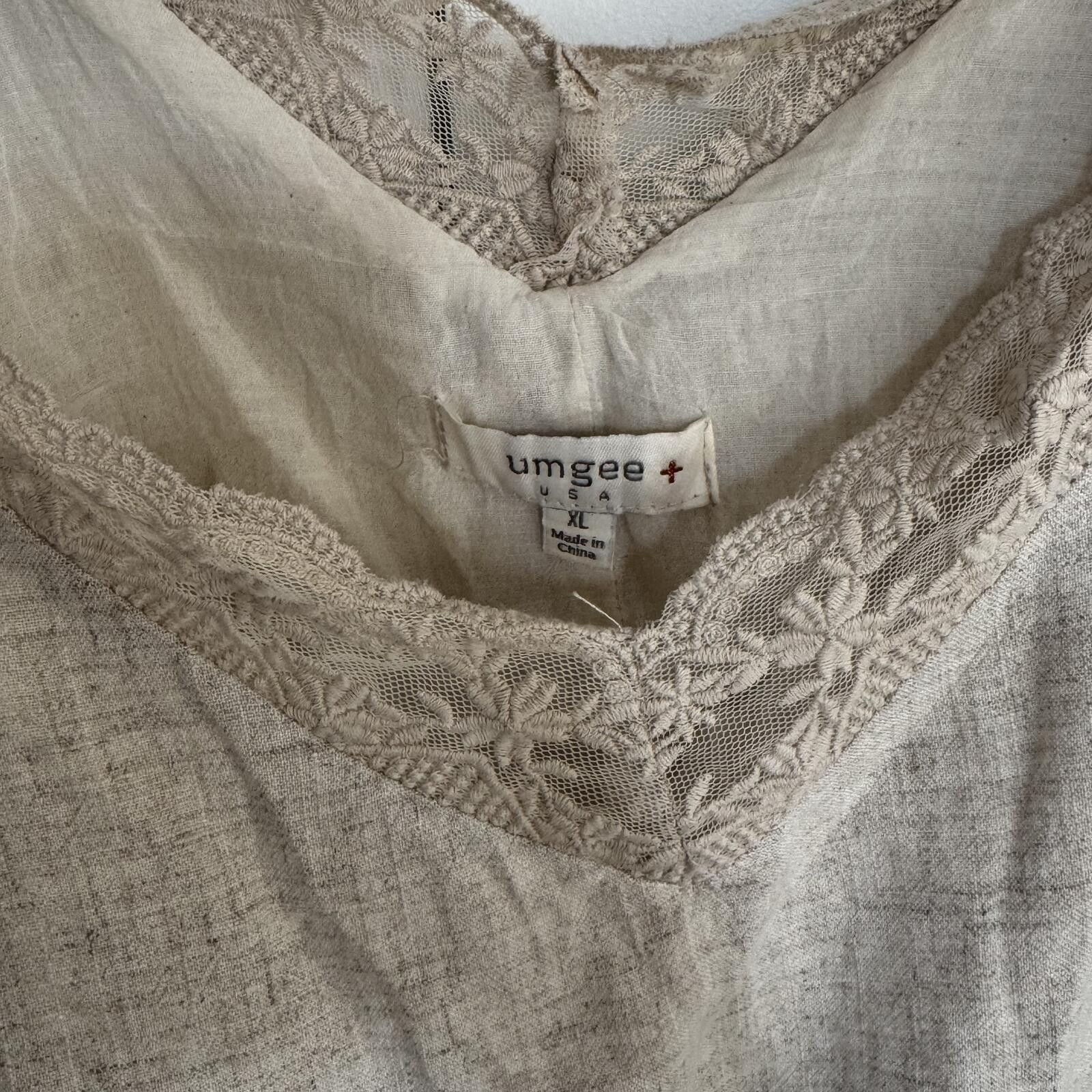 Other Umgee boho XL Linen Lace Trip Top Size XL / US 12-14 / IT 48-50 - 4 Thumbnail
