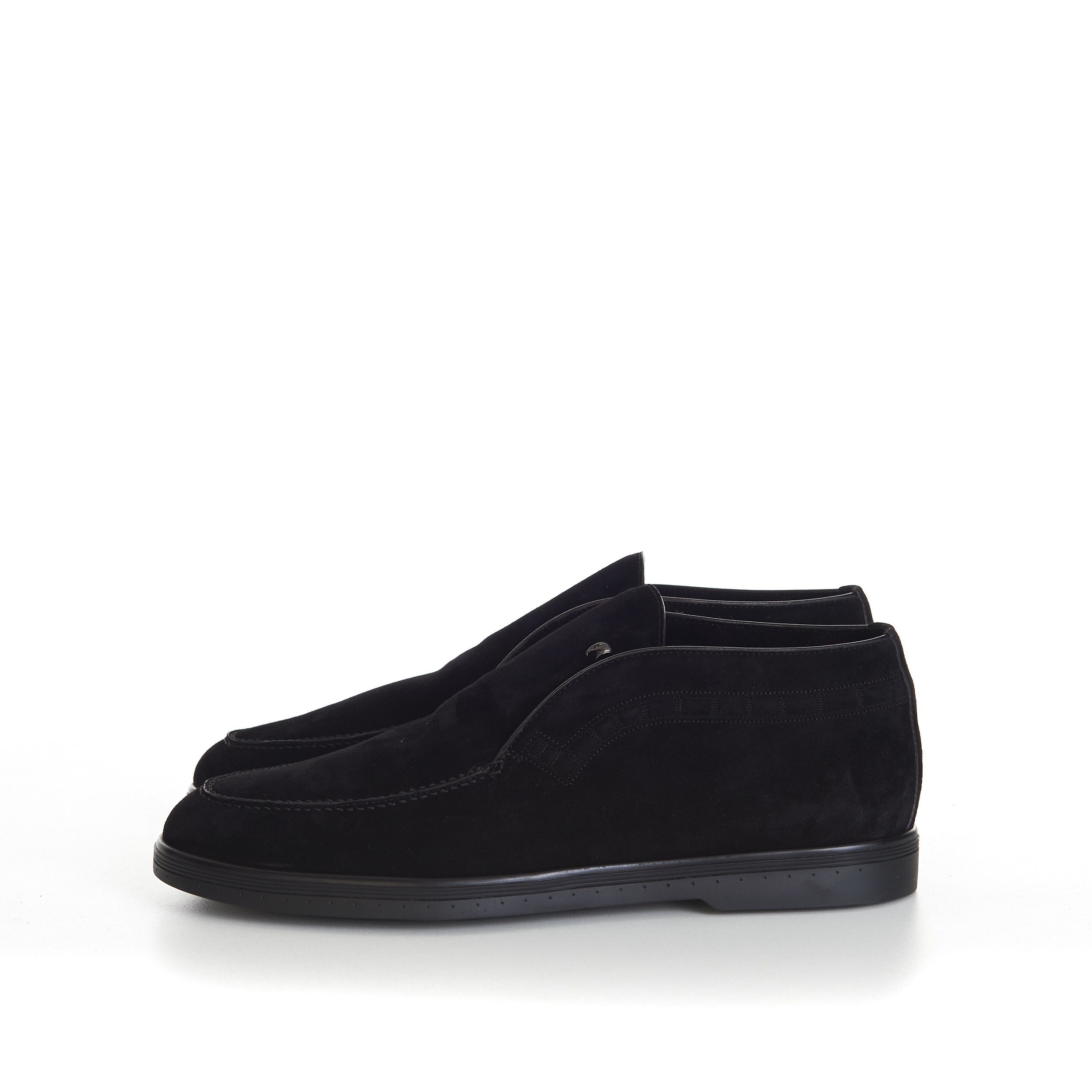 Stefano Ricci Black Ankle Suede Loafers With Rubber Soles Size US 10.5 / EU 43-44 - 4 Thumbnail