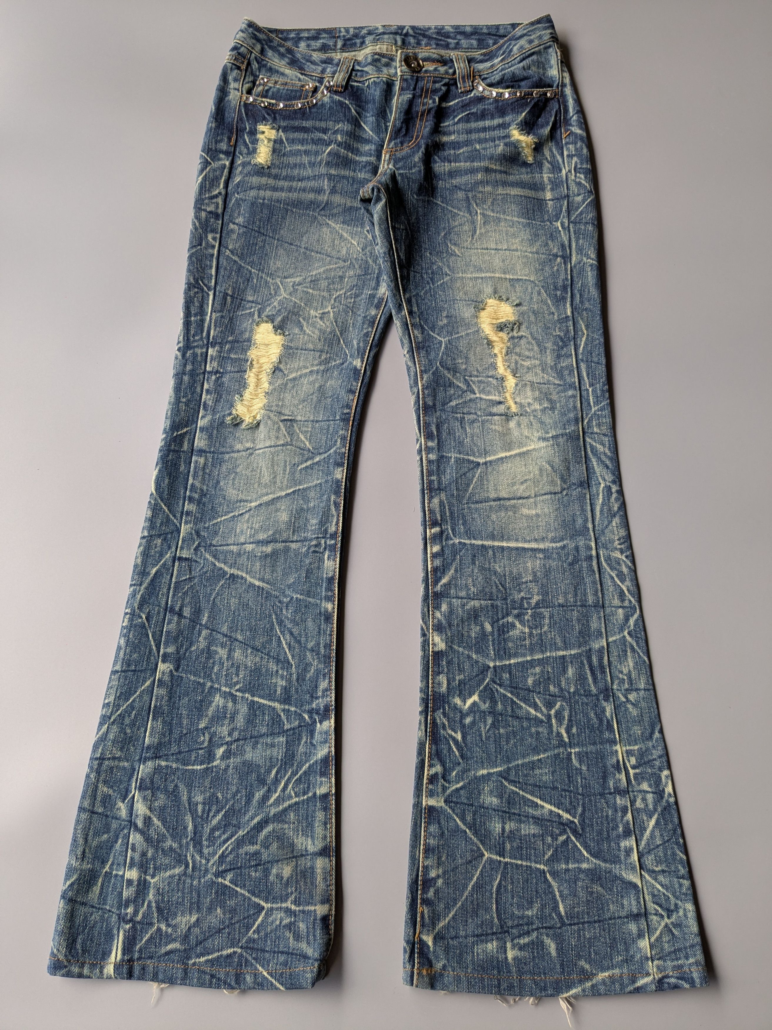 Japanese Brand Ecrire swarovski clawmark flare jeans Size US 30 / EU 46 - 1 Thumbnail