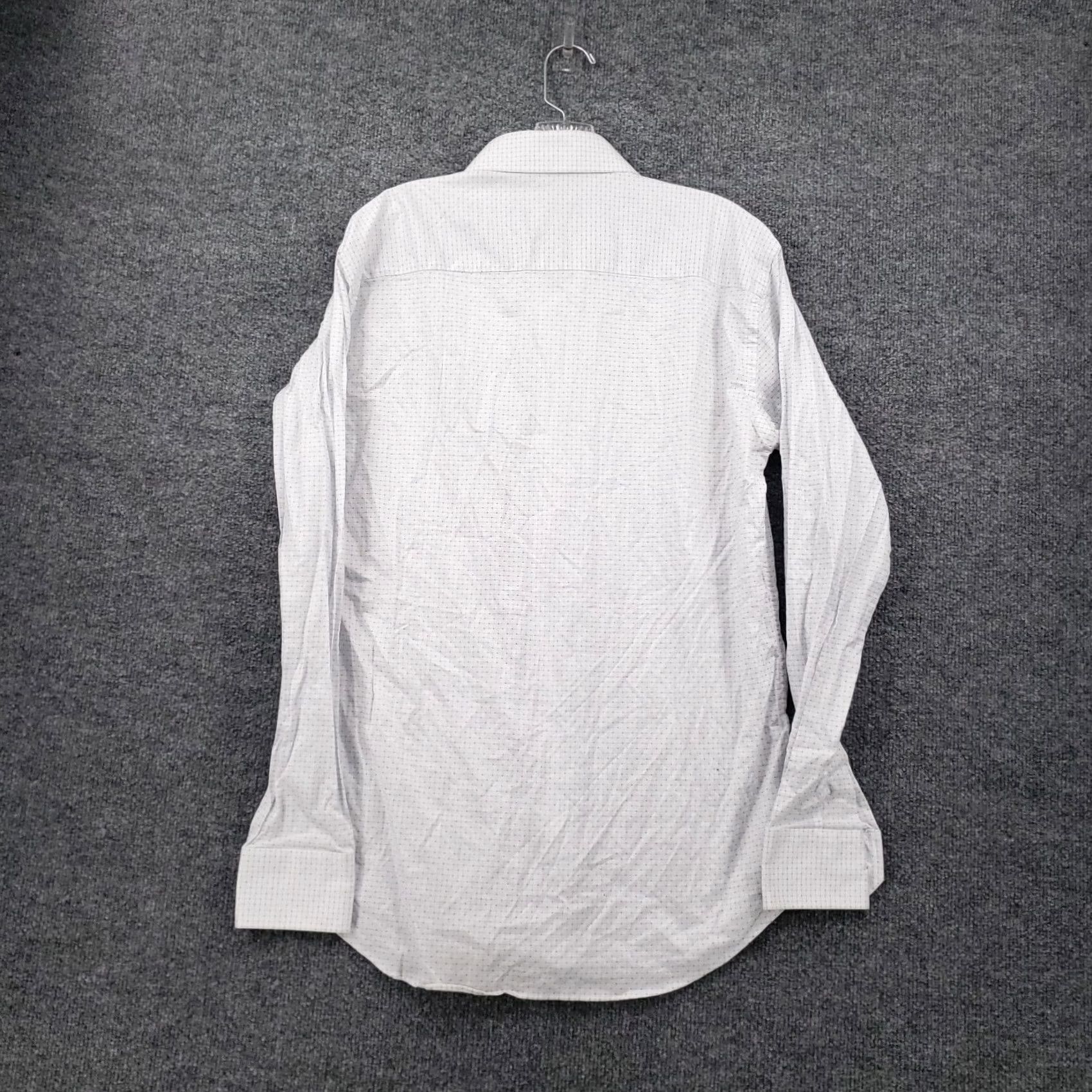 BUGATCHI Bugatchi Dress Shirt Mens 15.5 39 White Super Fine Stretch Cotton Button Up Shirt Dress Shirt Mens White Stretch Cotton Button Up Modern Mens Size 42R - 2 Thumbnail