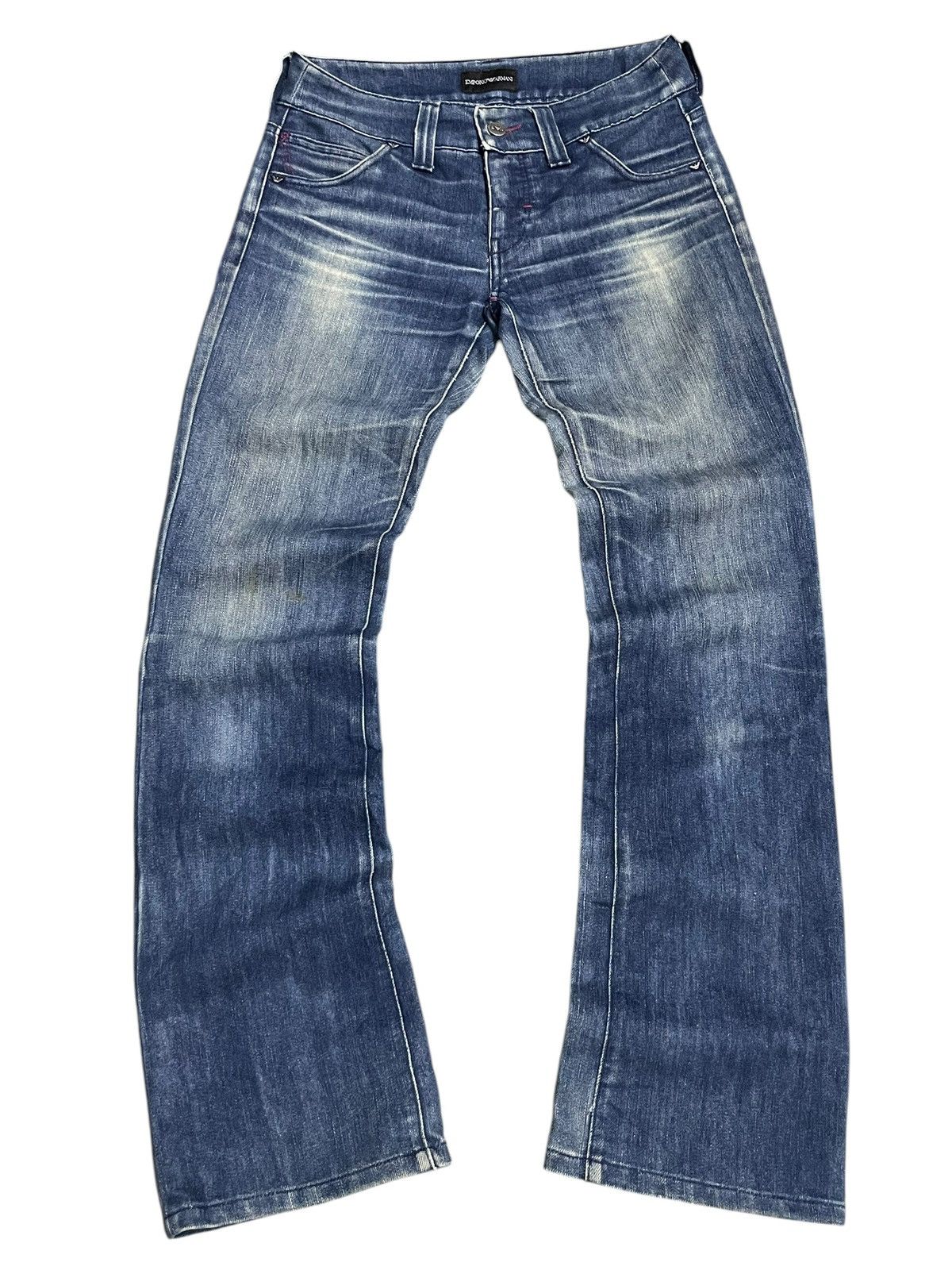 Emporio Armani Vintage Y2K Emporio Armani Beads At Back Style Bootcut Jeans Size 29" - 9 Thumbnail