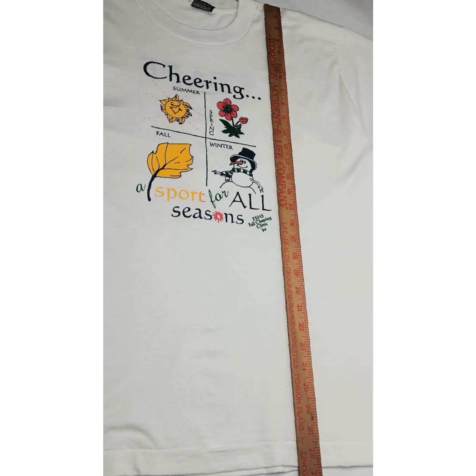 Fruit Of The Loom VINTAGE Fruit of the Loom BEST Cheerleading Shirt XL White STAFF Single Stitch 1990s United States Cheering Cheerleader Cheer Sports Size US XL / EU 56 / 4 - 7 Thumbnail