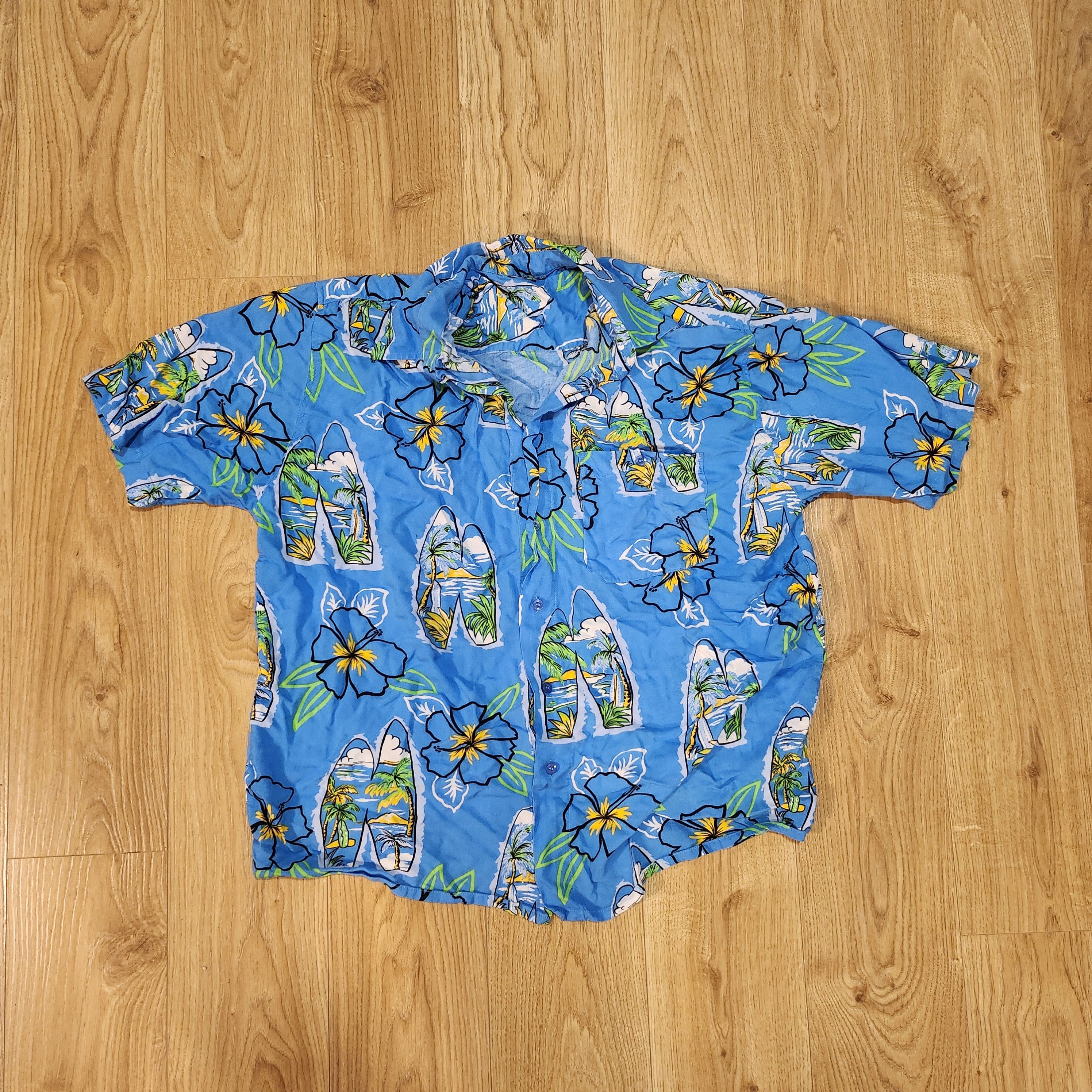 Japanese Brand × Vintage 100% Viscose Blue Hawaii Shirt Size US M / EU 48-50 / 2 - 1 Thumbnail