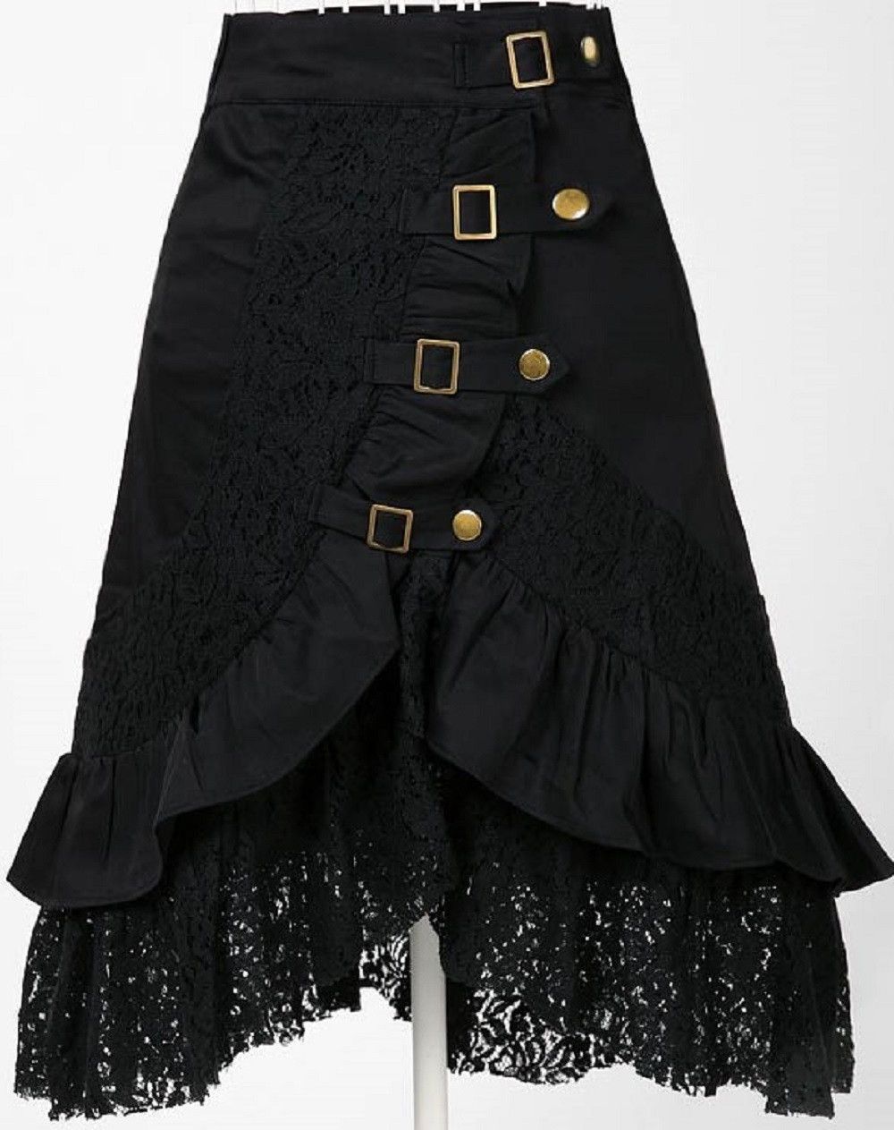 Other Black Cotton Lace A Line Midi Skirt Size 30" / US 8 / IT 44 - 1 Thumbnail