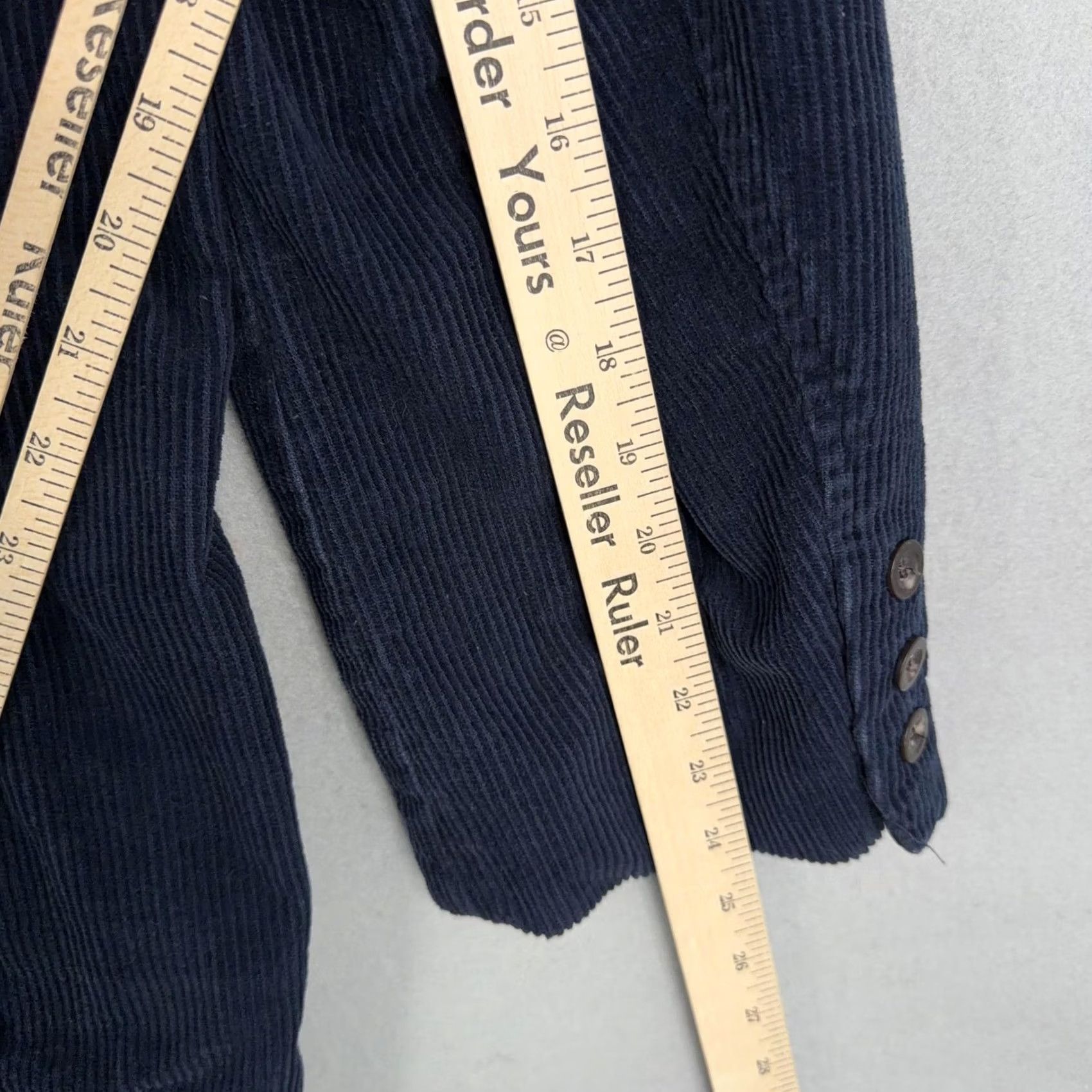 Vintage St. John's Bay Sport Coat Jacket Mens XL Blue Corduroy Blazer Notch Lapel Three-Button Front Single-Breasted Casual Business-2 Piece Size 46R - 7 Thumbnail
