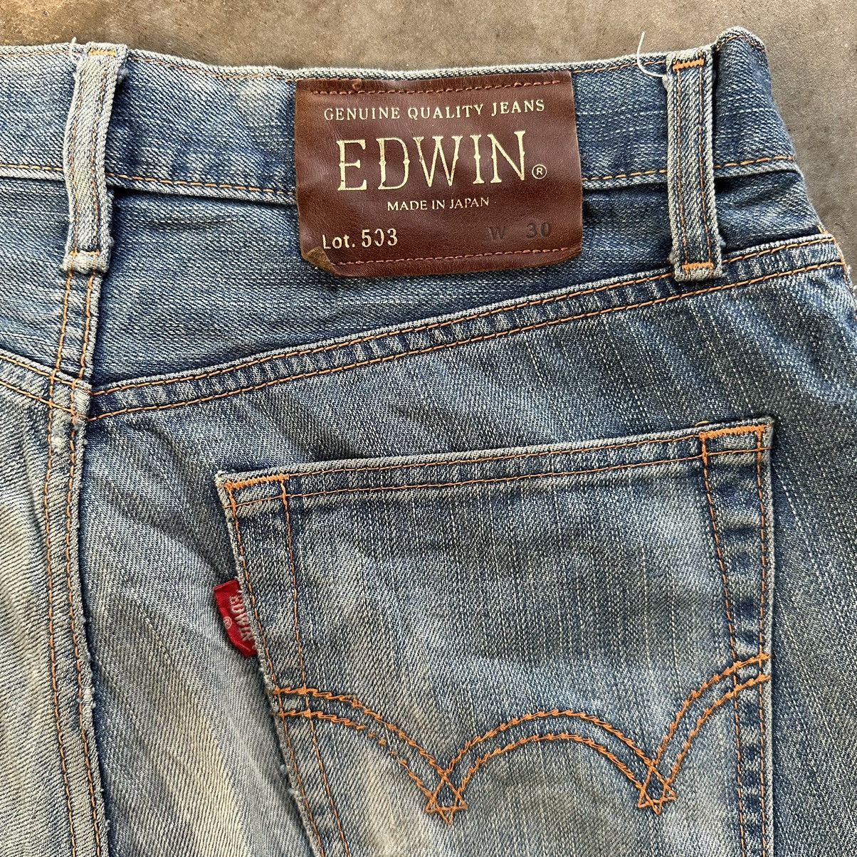 Japanese Brand Vintage Edwin Distressed Jean Rusty Faded Denim Pant W31 Size US 31 - 15 Thumbnail