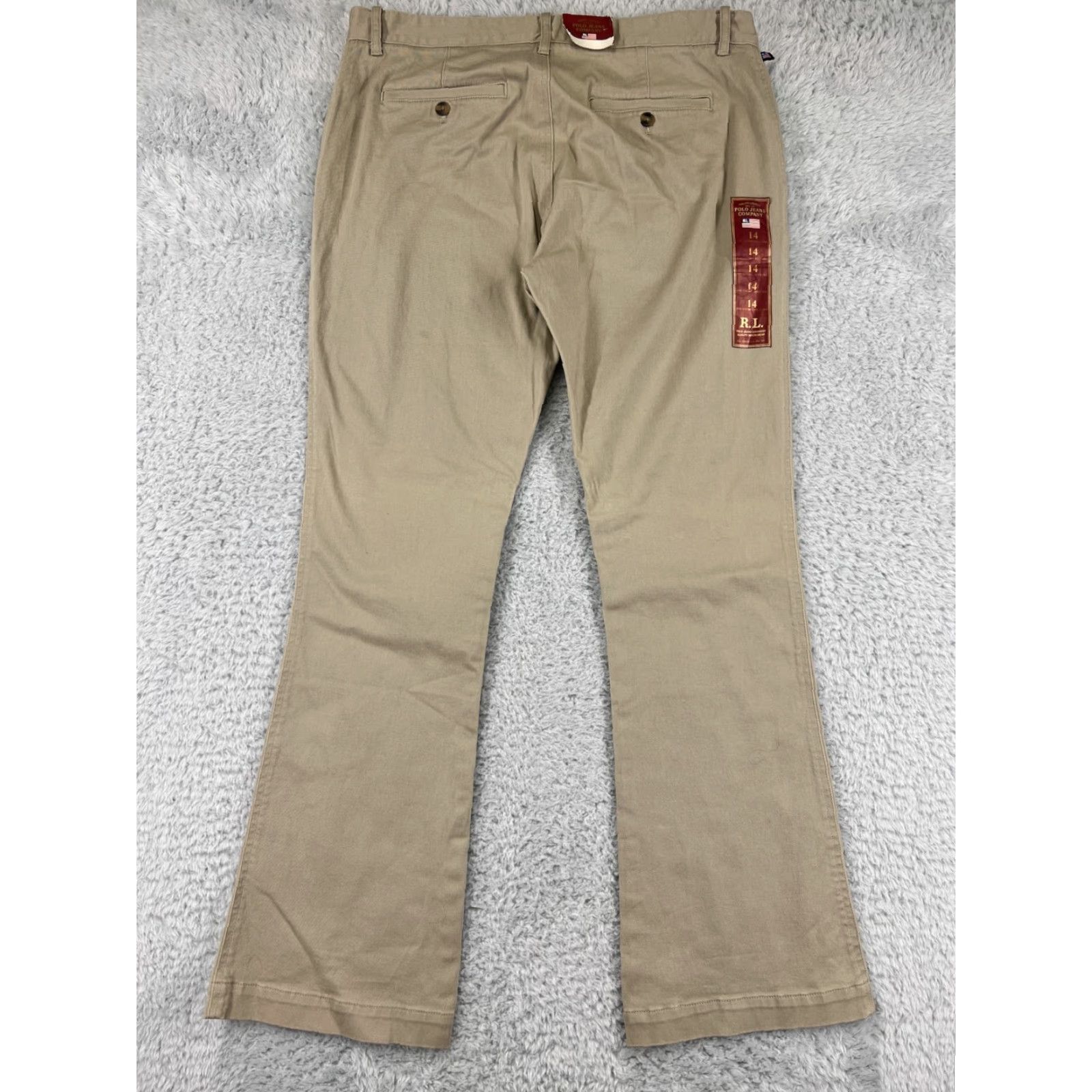 Polo Ralph Lauren Polo Ralph Lauren Women's Pants Size 14 Beige Twill Bootcut Stretch Jeans Size 36" / US 14 / IT 50 - 2 Thumbnail