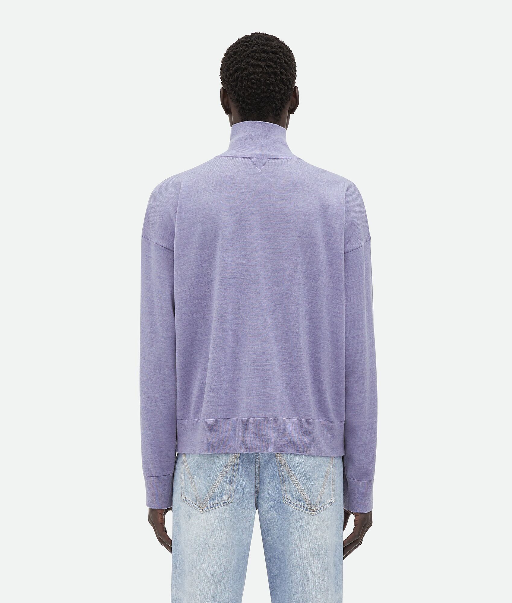 Bottega Veneta Lilac Light Wool Embroidered Logo High Neck Sweater Size US M / EU 48-50 / 2 - 5 Thumbnail