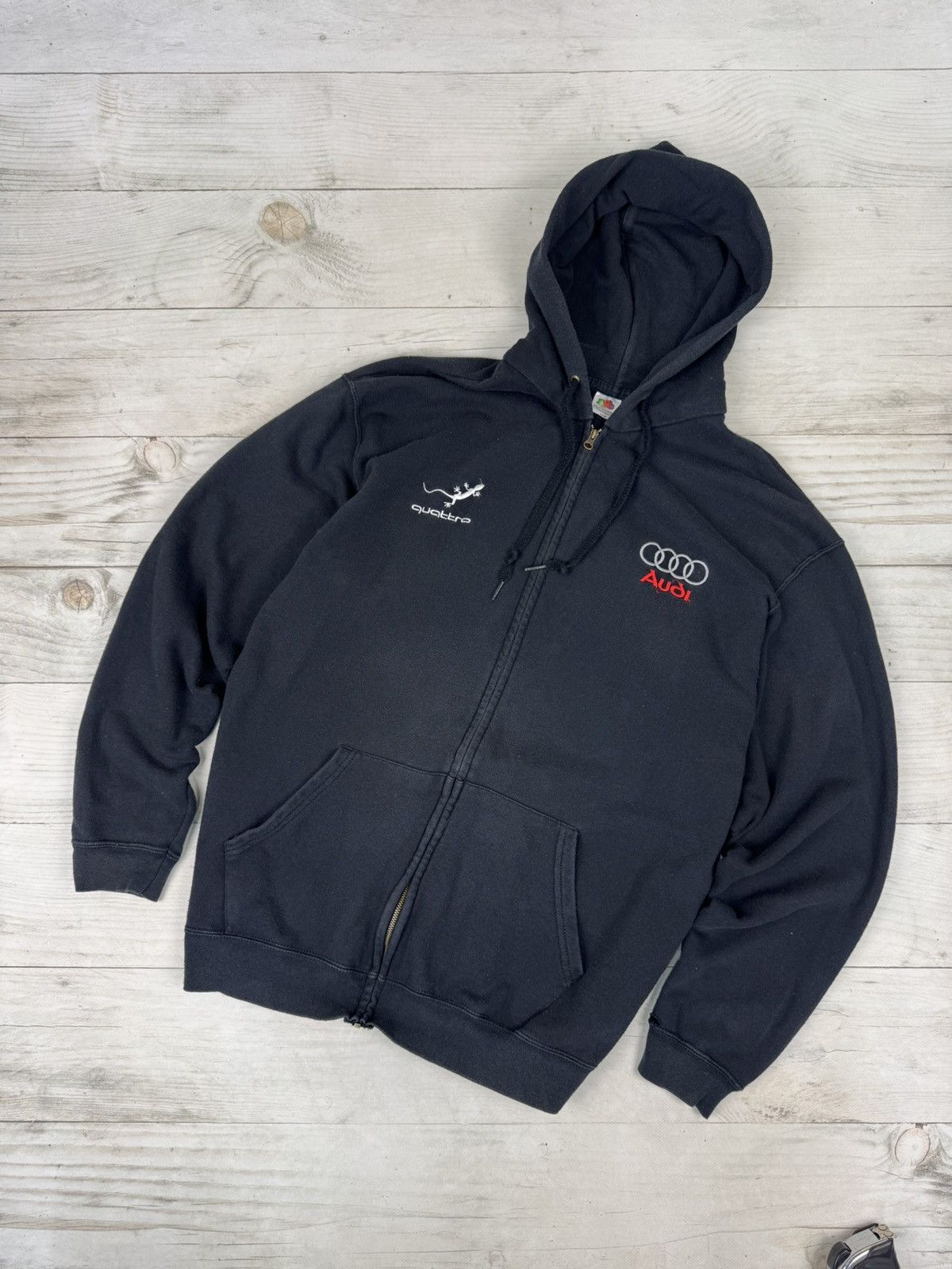 Vintage Audi Quattro Zip Up Hoodie Racing