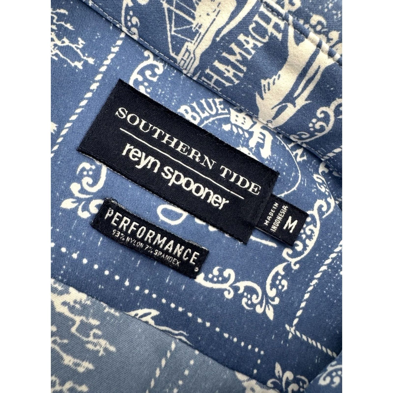 Reyn Spooner REYN SPOONER / SOUTHERN TIDE - HULA GIRL Surf Shark Fish Aloha M Shirt EXCELLENT Shirt Mens M Blue XS? Size US M / EU 48-50 / 2 - 5 Thumbnail