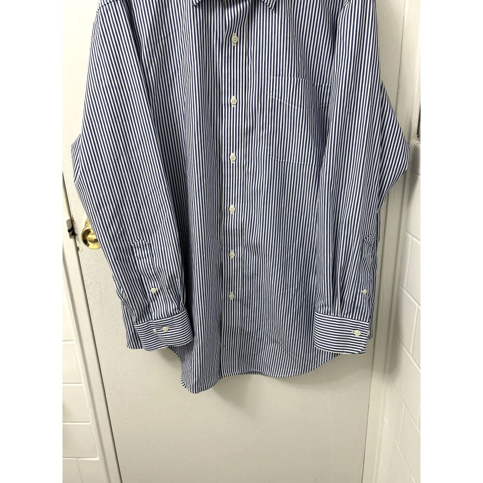 Ralph Lauren Lauren Ralph Lauren Shirt Men 16.5 Blue White Striped Classic Fit Non Iron L/S Size US XL / EU 56 / 4 - 3 Thumbnail