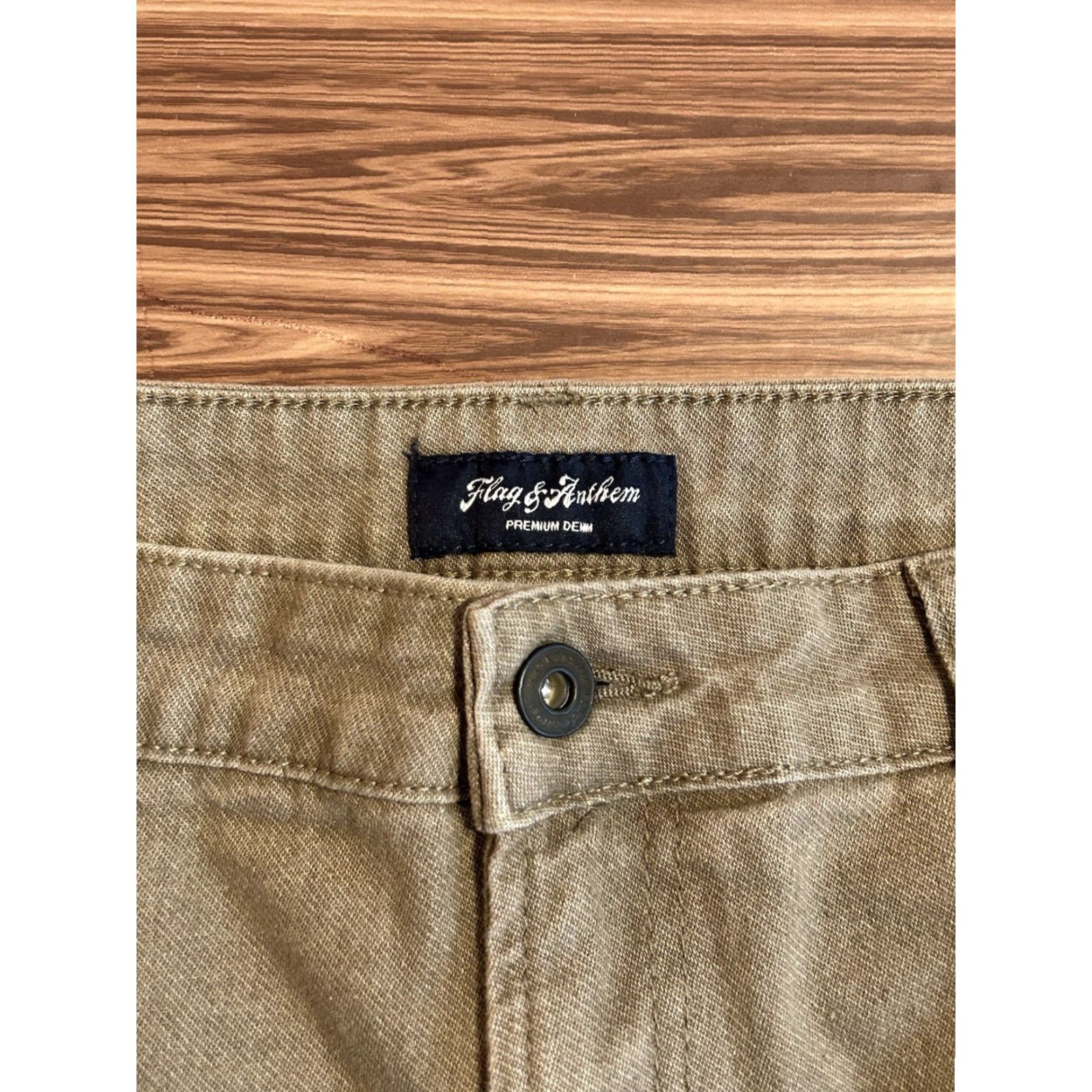 Flag & Anthem Flag And Anthem Mens Jeans Straight Khaki 38x30 Size US 38 / EU 54 - 3 Thumbnail