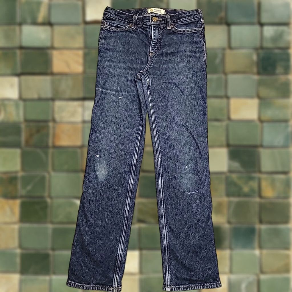 Carhartt VINTAGE Carhartt Jeans Womens 6x32 Blue Faded Denim Red Plaid Flannel Lined Work 102729 Size 28" / US 6 / IT 42 - 1 Thumbnail