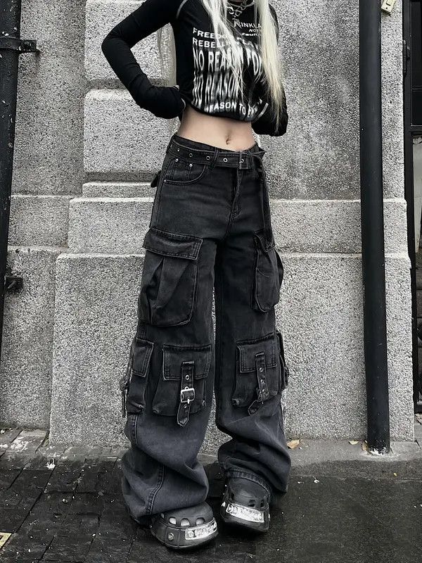 Jean Riruuko x Arai Multi Pocket Cargo Denim Jeans with Straps Size US 30 / EU 46 - 7 Thumbnail