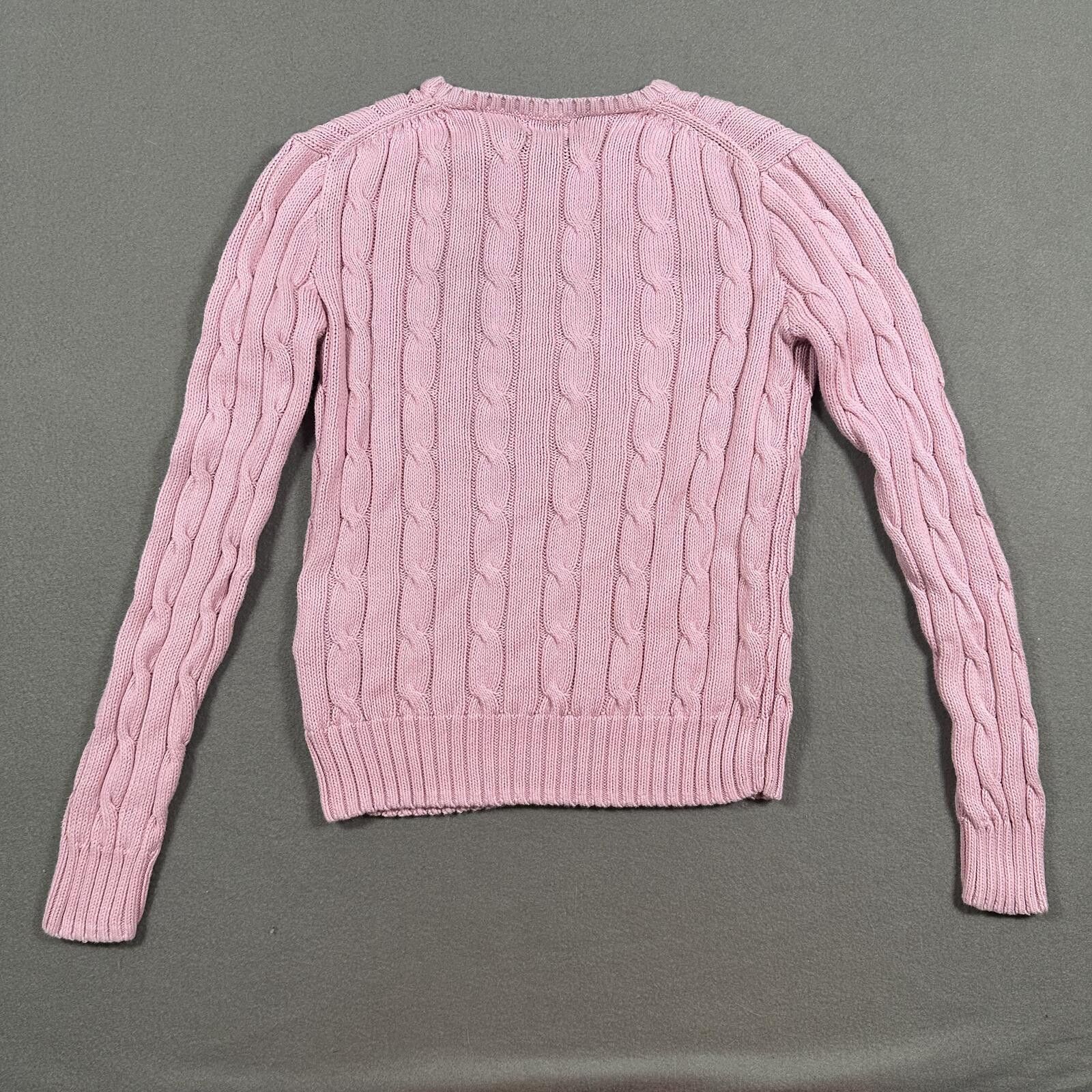 Polo Ralph Lauren Polo Ralph Lauren Women’s Sweater Pink Cable Knit Size XS / US 0-2 / IT 36-38 - 2 Thumbnail