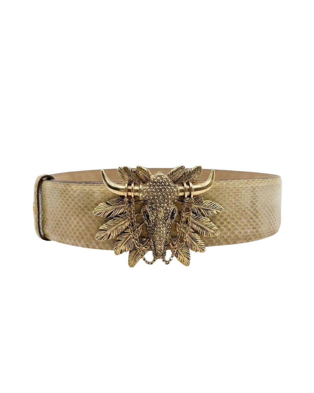 Roberto Cavalli PYTHON SKIN LEATHER BELT Size ONE SIZE - 1 Thumbnail