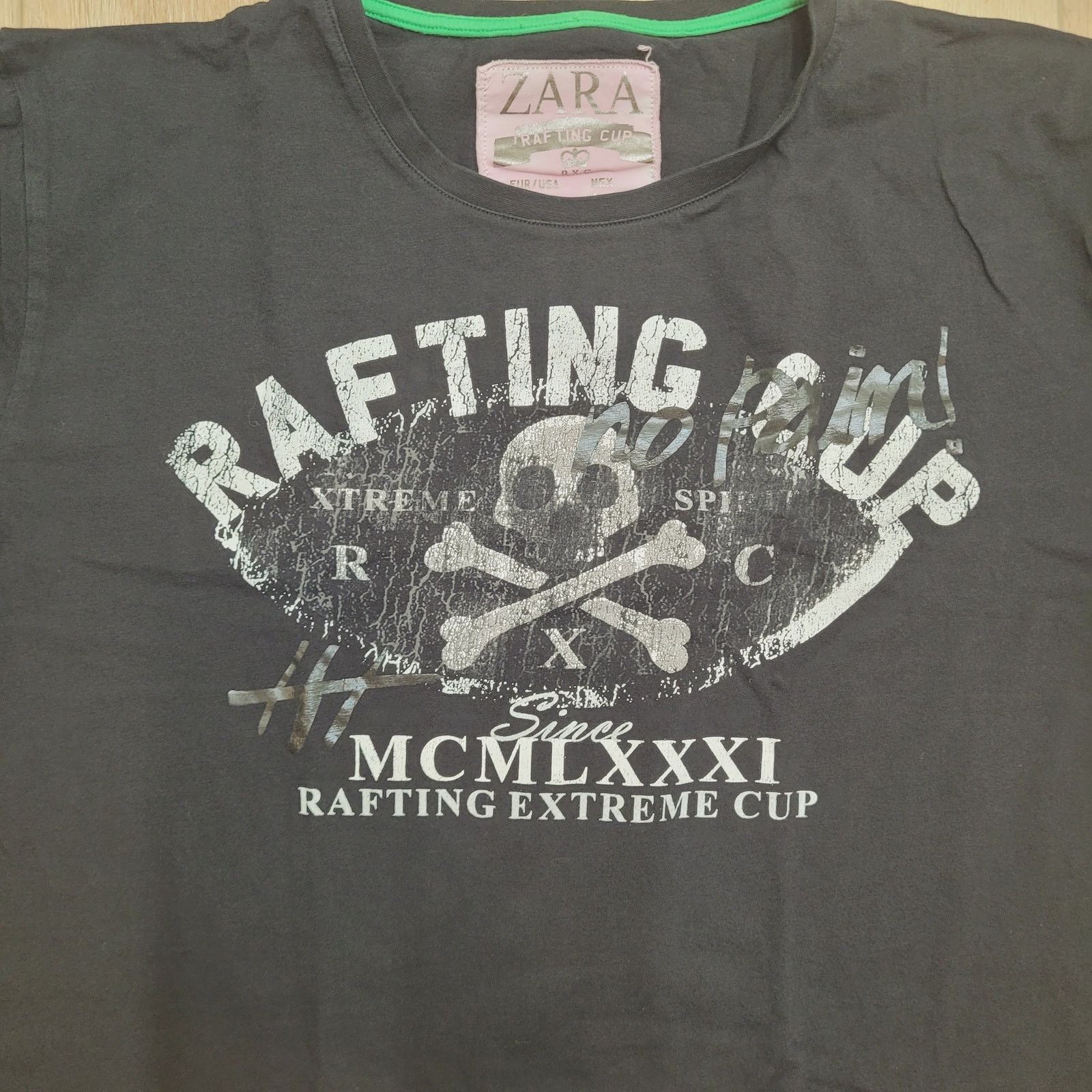 Zara Zara T Shirt Mens M Medium Tagged XXL FITS M Rafting Skull Size US M / EU 48-50 / 2 - 2 Thumbnail