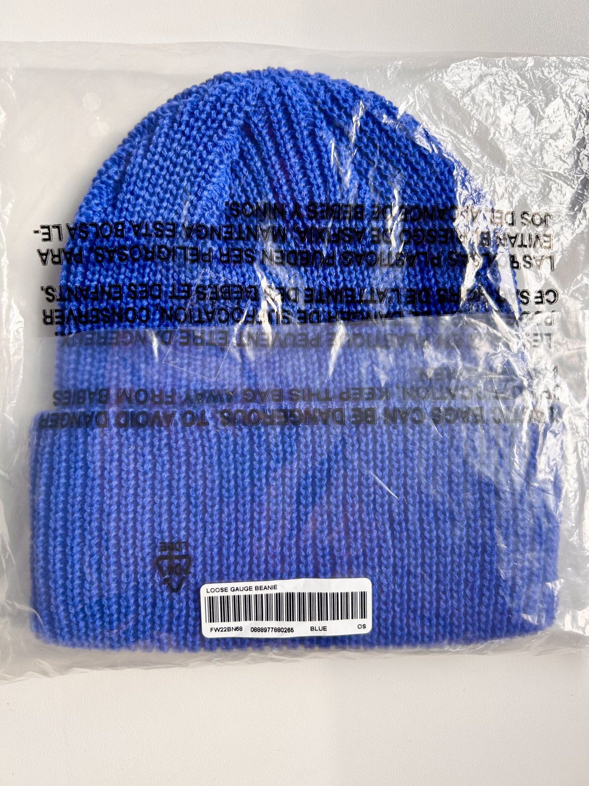 Supreme FW22 Loose Gauge Beanie BLUE Size ONE SIZE - 2 Thumbnail