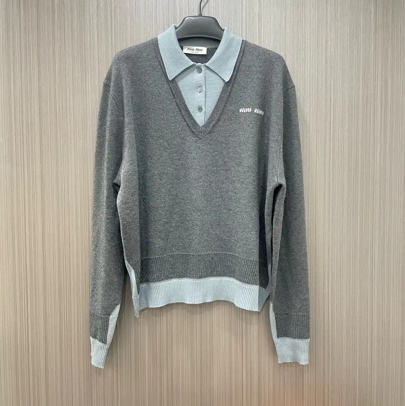 Miu Miu Miu Miu Colorblock Cashmere Blend Long Sleeve Sweater 0089 Size M / US 6-8 / IT 42-44 - 1 Thumbnail