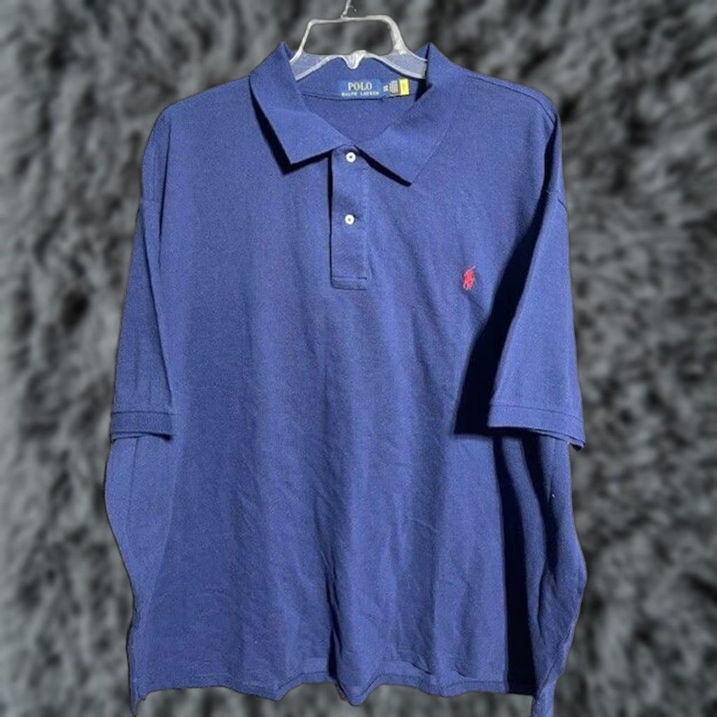 Polo Ralph Lauren Polo Ralph Lauren Polo Shirt 4XB Big 4X Big & Tall Men Casual Solid Blue 100% Cotton Short Sleeve Embroidered Logo Size US XXL / EU 58 / 5 - 1 Thumbnail