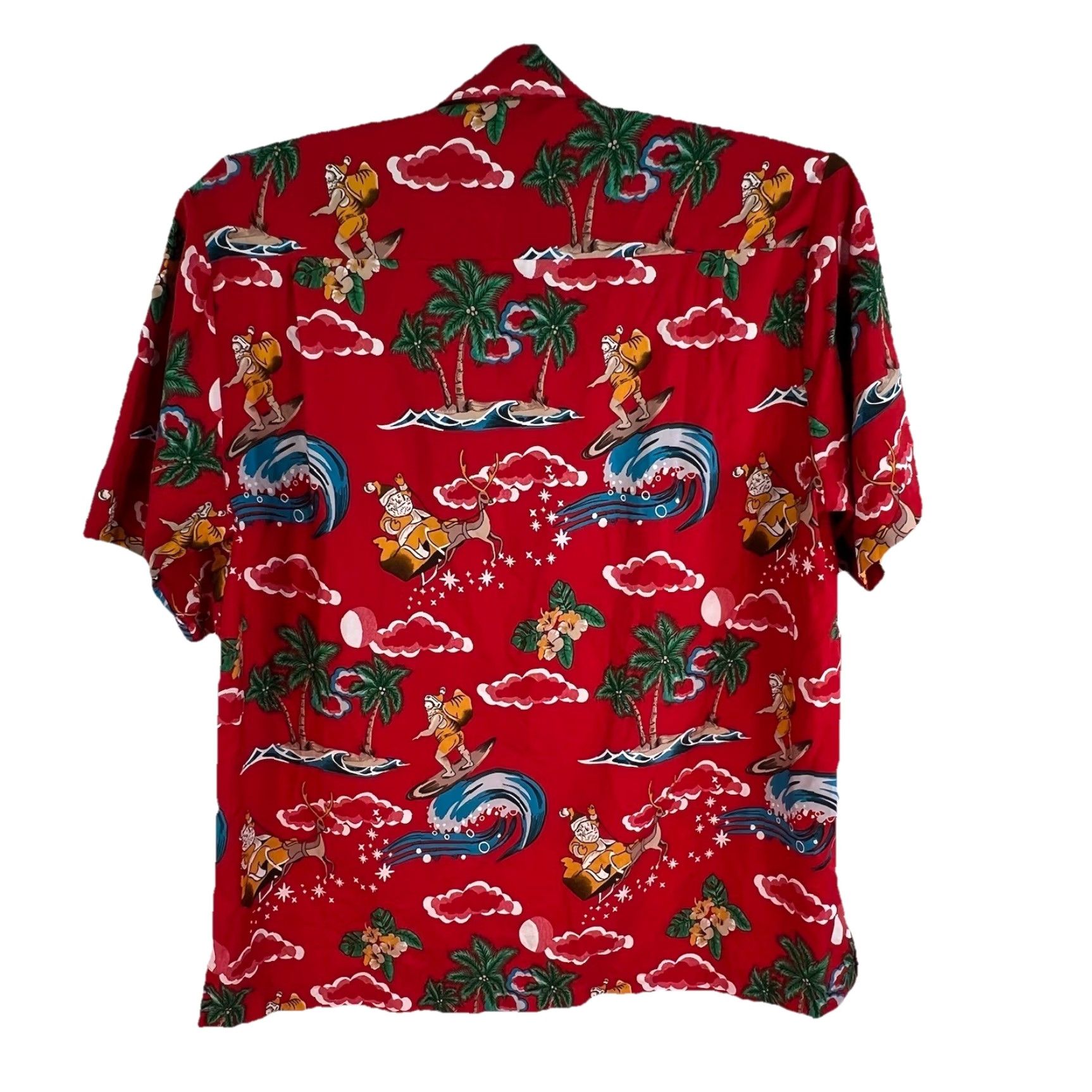 ALOHAS Alvish Hawaii Surfing Santa Christmas Hawaiian Aloha Button Shirt Mens size L Size US L / EU 52-54 / 3 - 6 Thumbnail