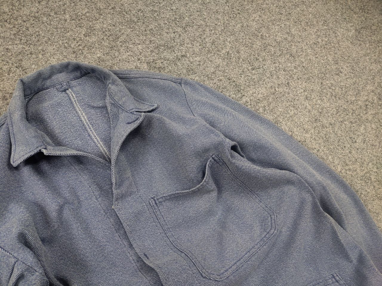 Vintage Vintage 70's German Work Sanfor Hickory Faded Chore Jacket Size US L / EU 52-54 / 3 - 5 Thumbnail