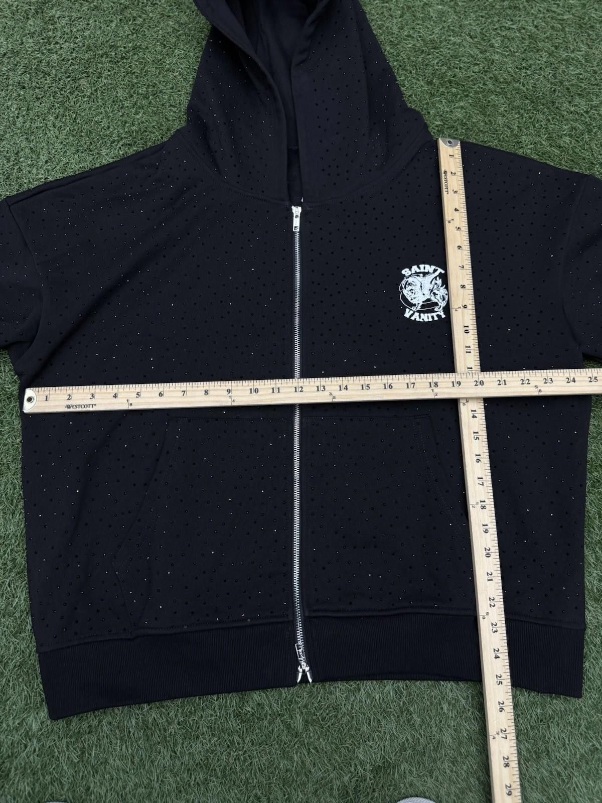 Saint Vanity Size M - Saint Vanity Hoodie Black Rhinestone Zip Up Size US M / EU 48-50 / 2 - 12 Thumbnail