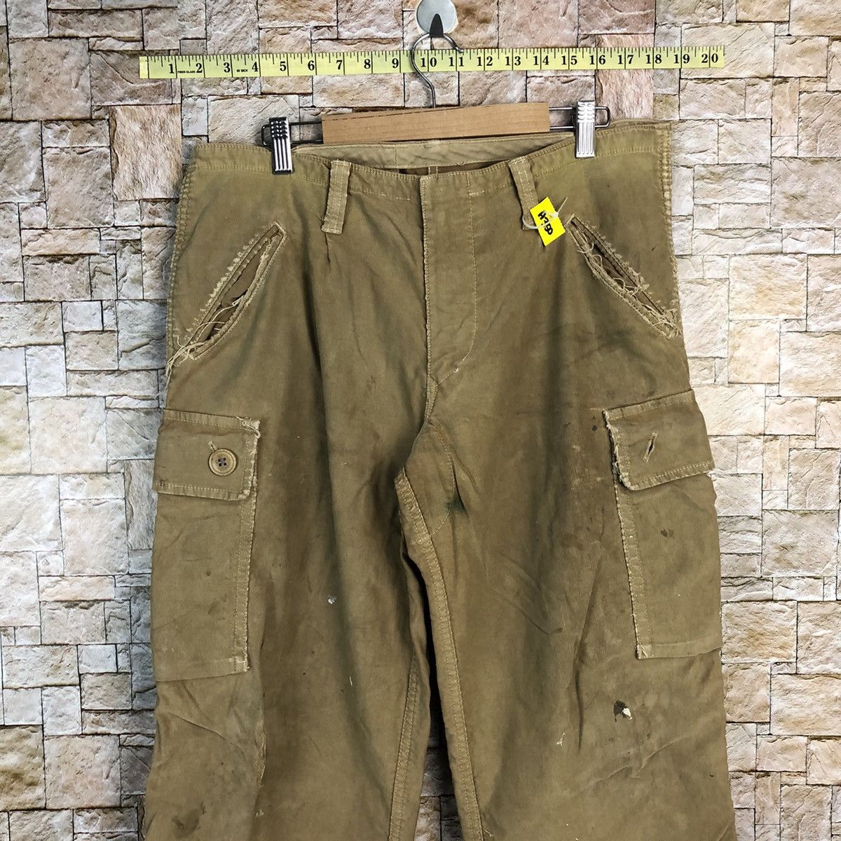 HOLLYWOOD RANCH MARKET D HRM Hollywood Ranch Market Brown ripped cargo Pants #A350 Size US 32 / EU 48 - 5 Thumbnail
