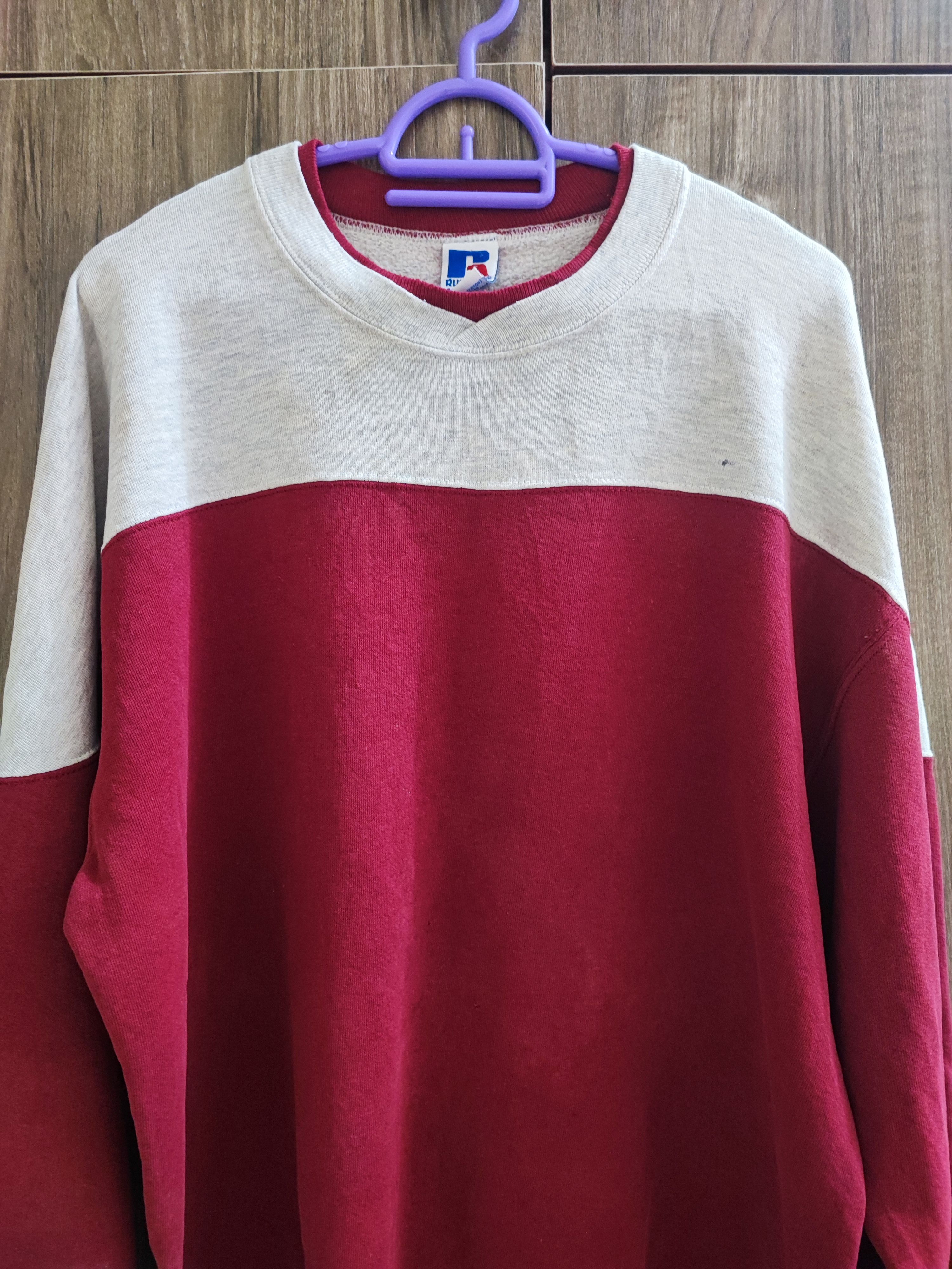 Russell Athletic Vintage Russell Athletic trashed Boxy 2 tone sweatshirt Size US XL / EU 56 / 4 - 5 Thumbnail