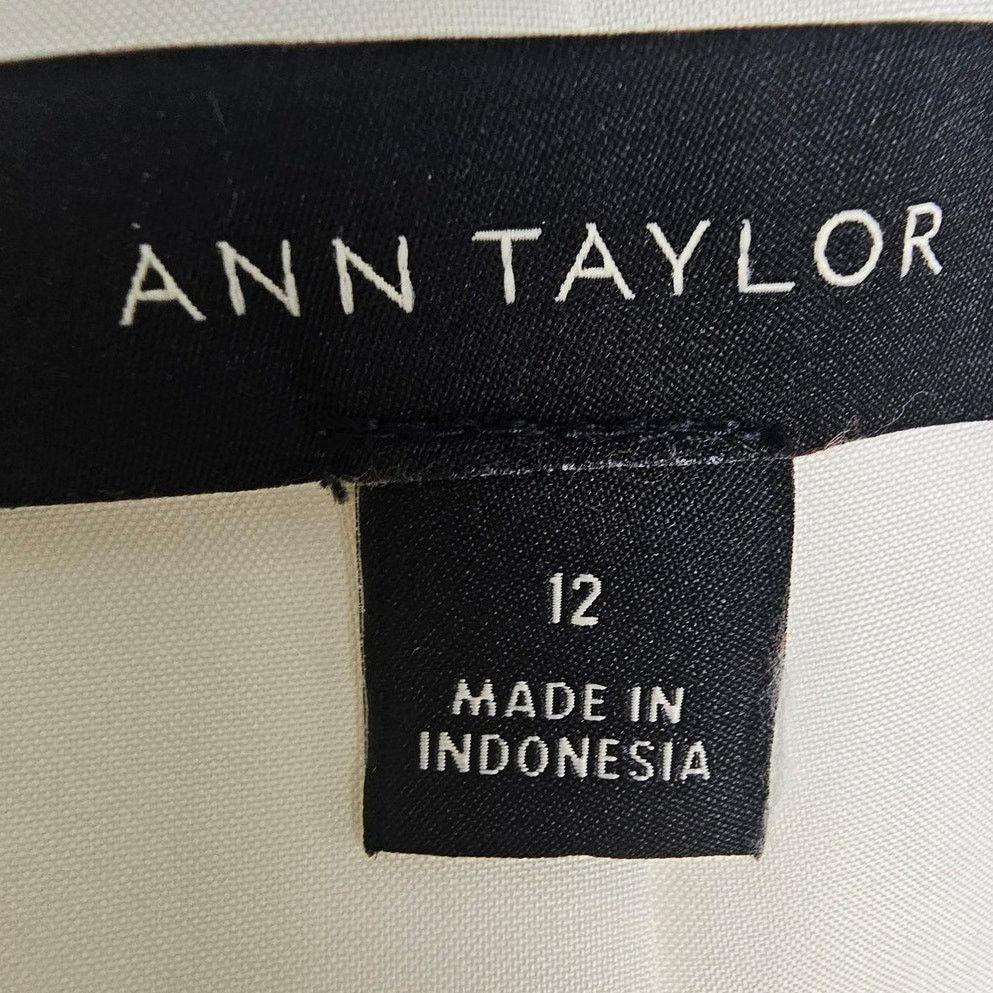 Ann Taylor Ann Taylor Ivory Blazer Jacket Asymetric Zip Biker Jacket 12 Size XL / US 12-14 / IT 48-50 - 6 Thumbnail