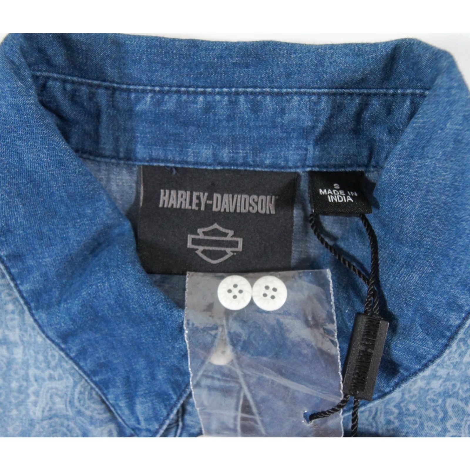 Harley Davidson VINTAGE Harley-Davidson Women's Shirt Small Blue Sleeveless Button-Down Motorcycle Casual All Seasons Size S / US 4 / IT 40 - 6 Thumbnail