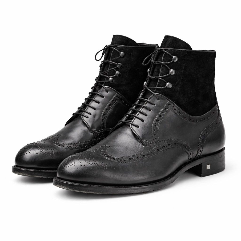 Louis Vuitton Louis Vuitton Brogue Oxford Ankle Boot Higt Leather / Suede Size US 11 / EU 44 - 1 Thumbnail