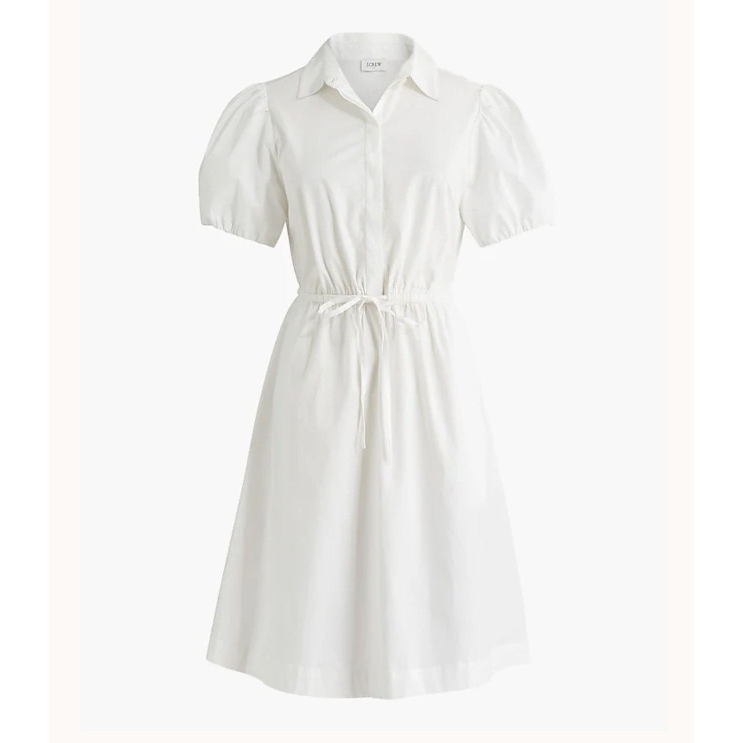 J.Crew NWT J.Crew Collared Tie Waist Mini Dress White Size 4P Size S / US 4 / IT 40 - 1 Thumbnail