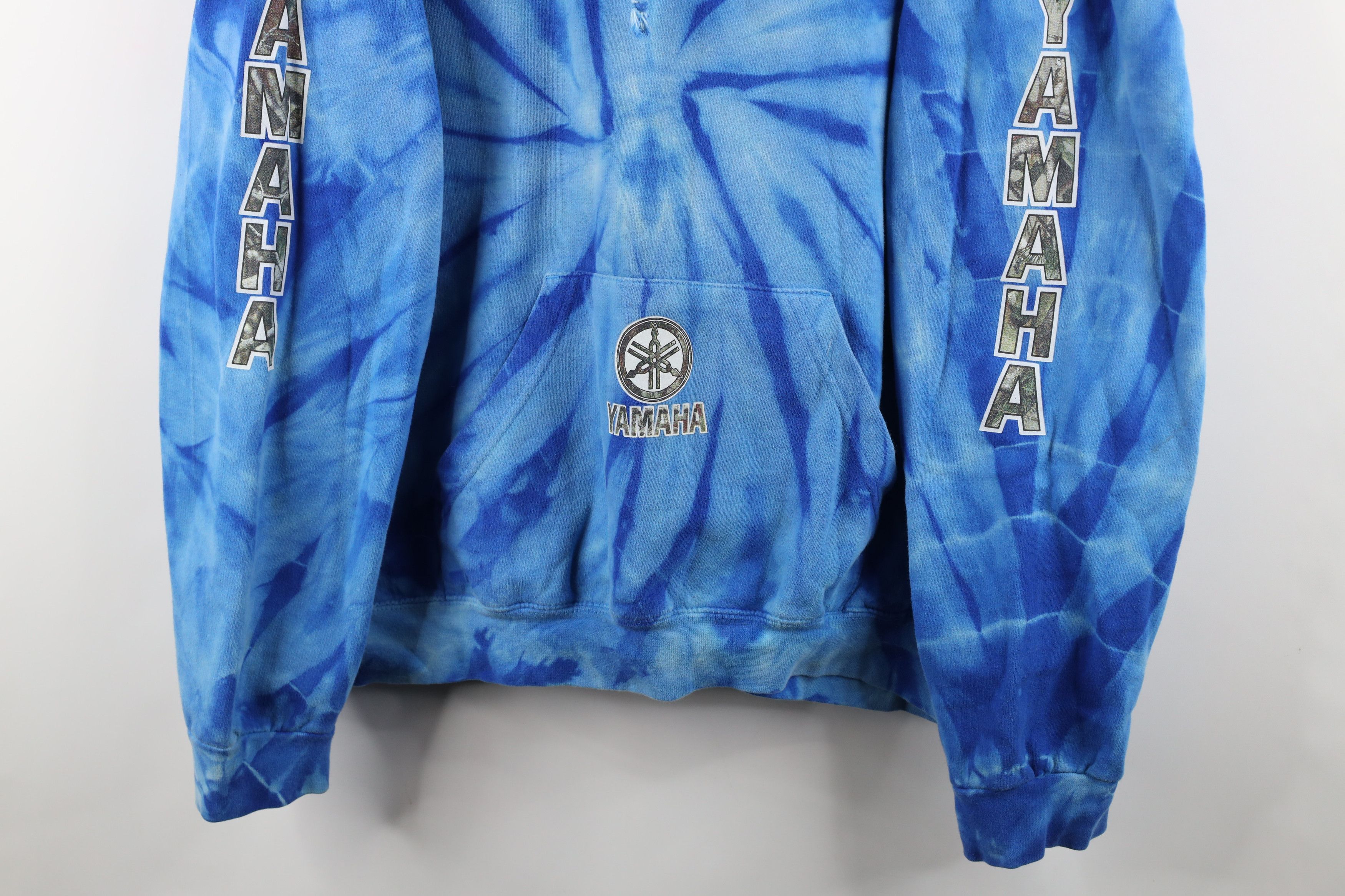 Vintage Vintage 90s Yamaha Racing Out Acid Wash Hoodie Sweatshirt Size US XL / EU 56 / 4 - 3 Thumbnail