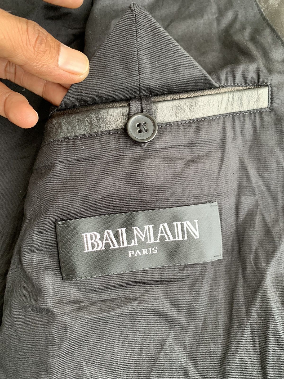 SS 15 Balmain Bomber Bikers Lamb Leather Jacket