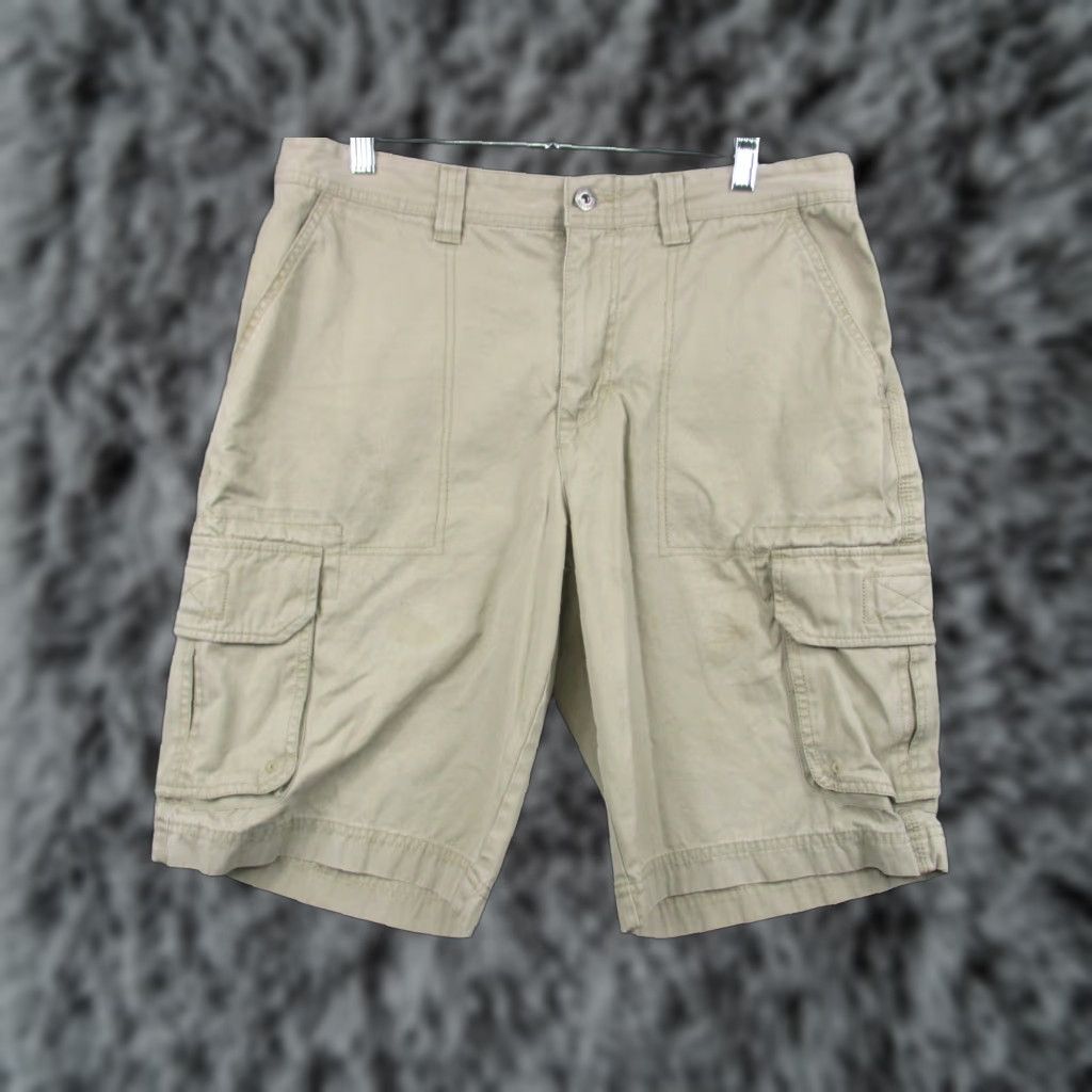 VINTAGE Nike ACG Shorts Men Cargo Gorp Skater Hike Trek Y2K Outdoor 34 Brown Cotton Canvas Logo Pockets Relaxed Regular Size 34 Mens