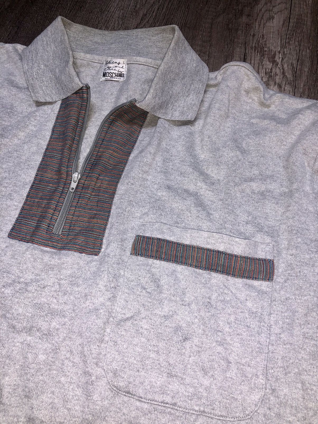 Designer × Moschino × Vintage Vintage Moschino Underwear Long Sleeve Polo Shirt Size US L / EU 52-54 / 3 - 10 Thumbnail